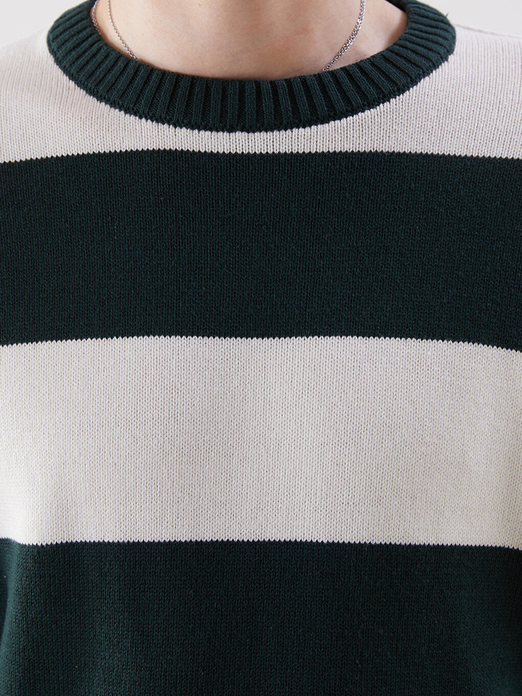Crew Neck Striped Men's Sweater-2
