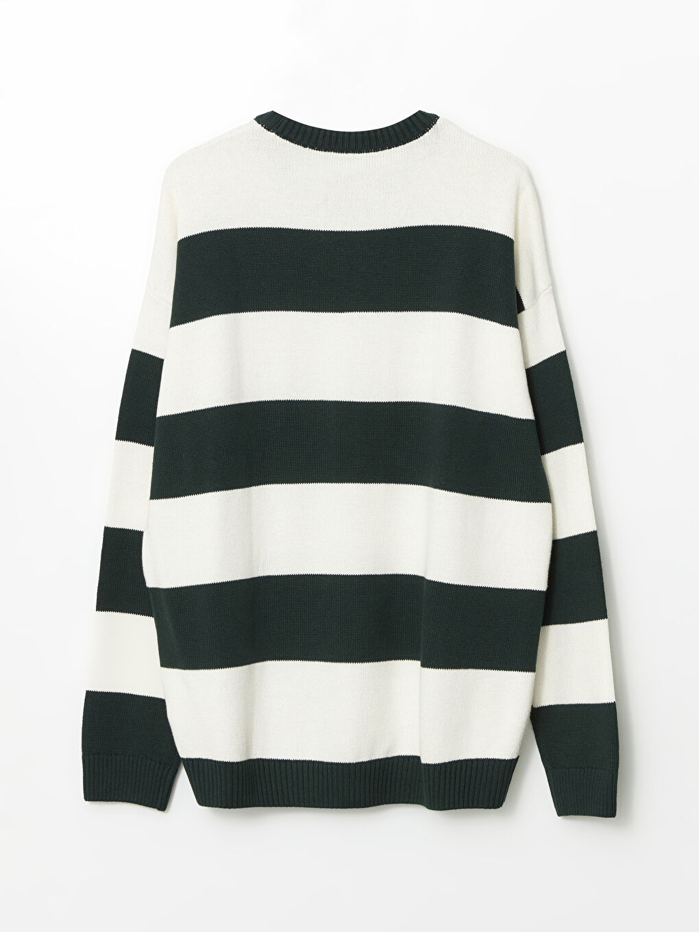 Crew Neck Striped Men's Sweater-5