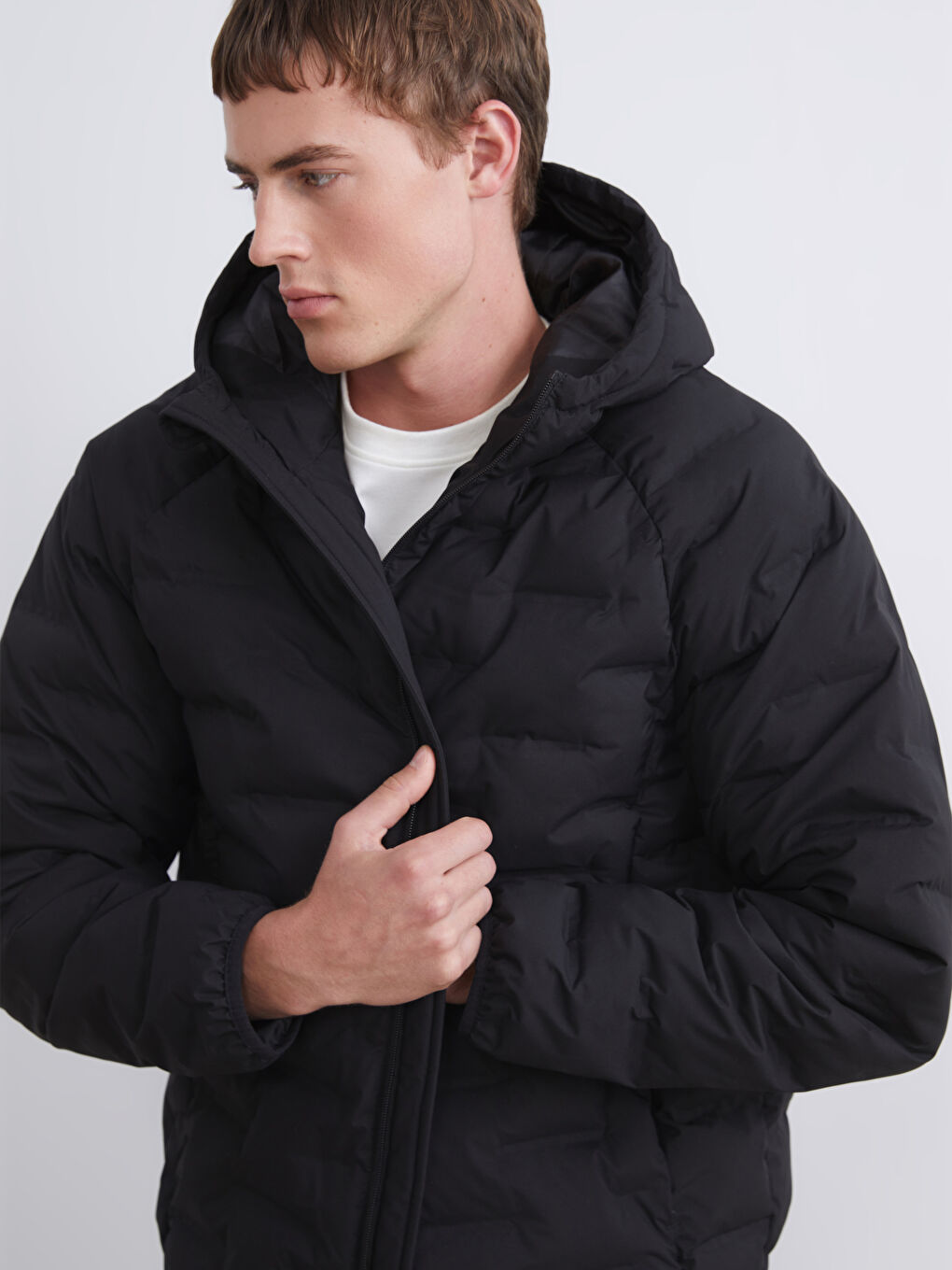 XSIDE Slim Fit Hooded Men's Puffer Coat -W53430Z8-CVL