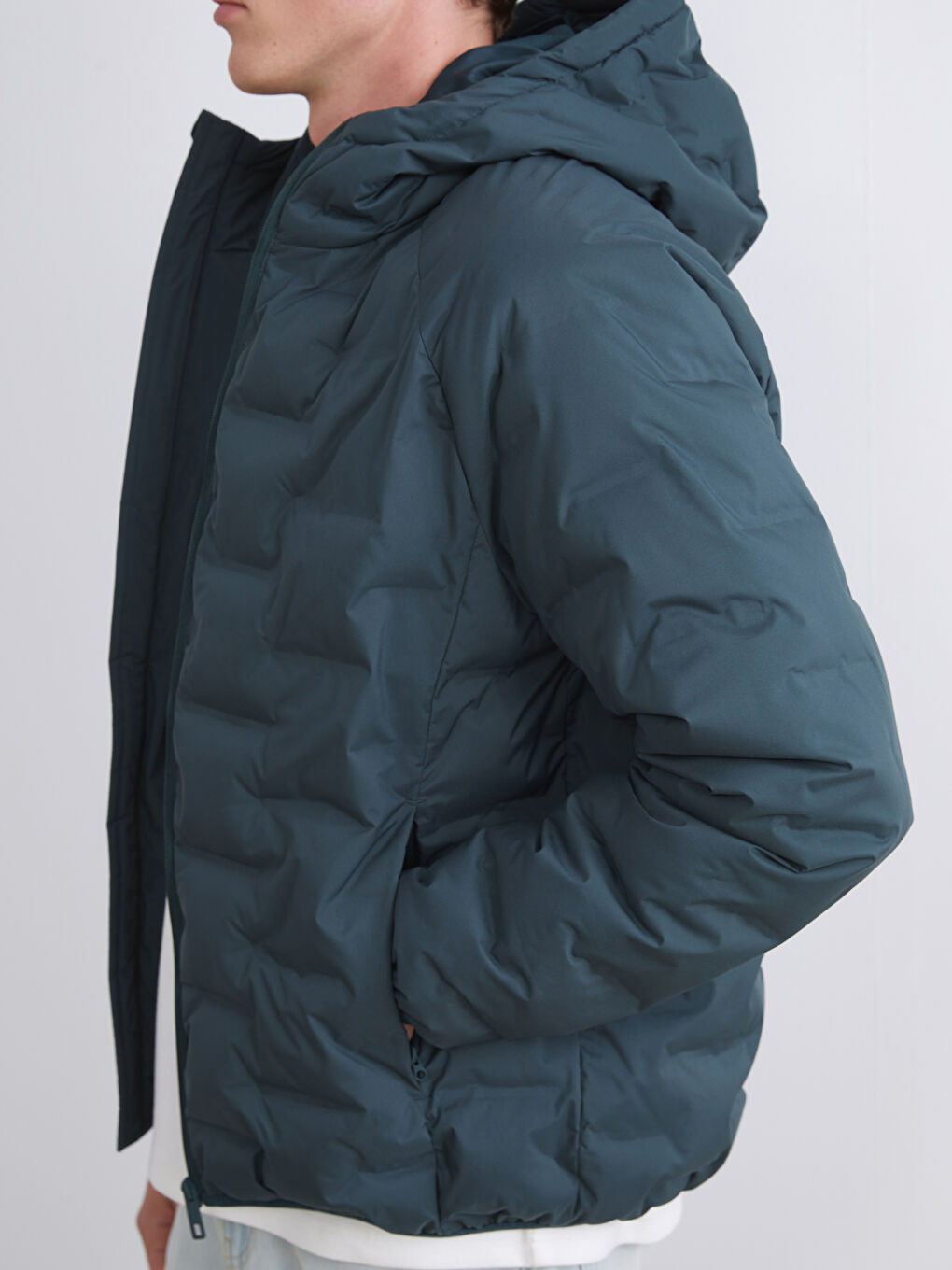 XSIDE Uski Puffer Kaput sa Kapuljačom za Muškarce -W53430Z8-ZBK