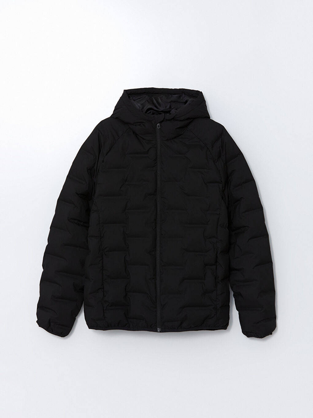 Siyah Slim Fit Kapüşonlu Erkek Şişme Mont-5