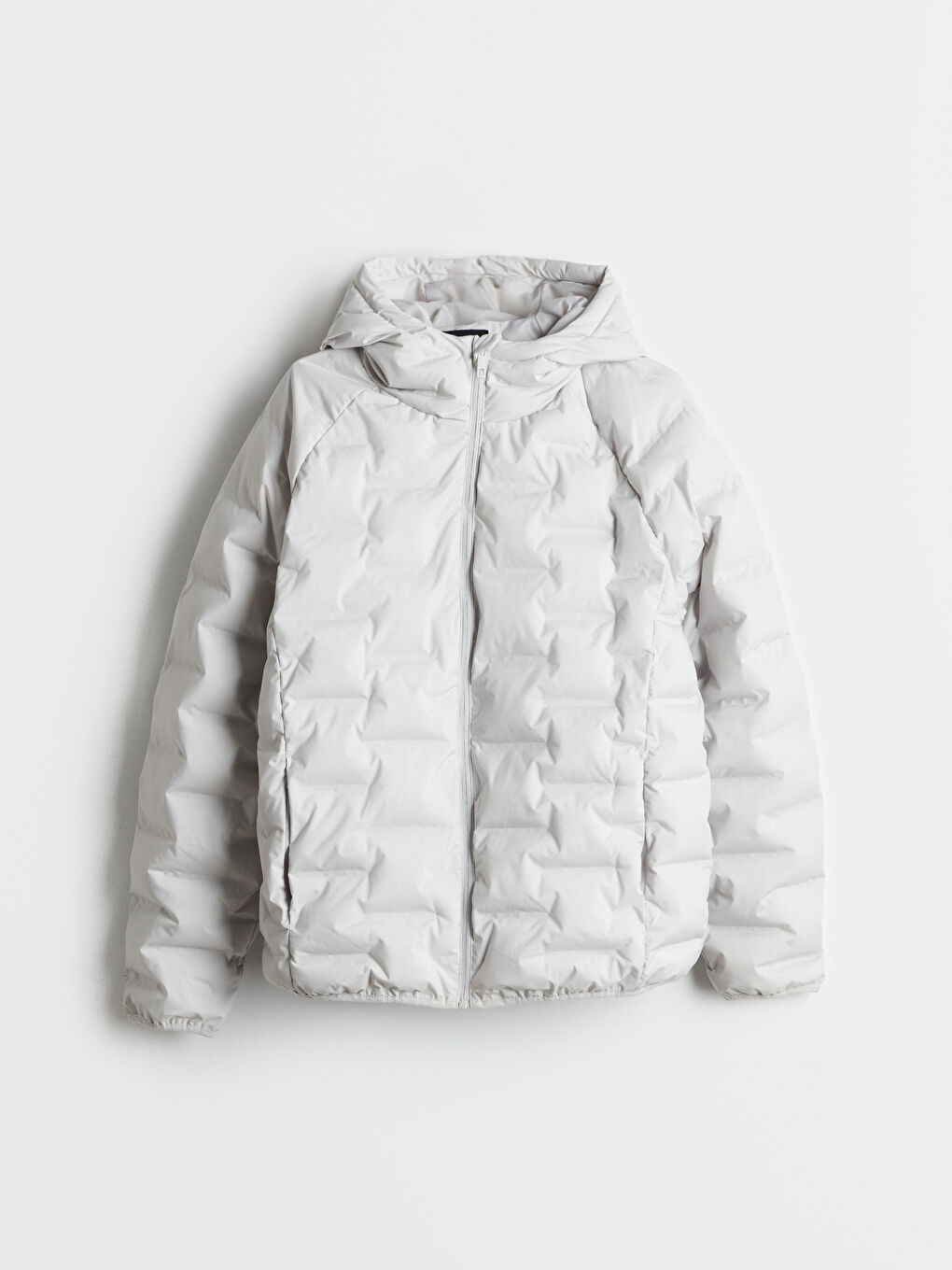 Gri Slim Fit Kapüşonlu Erkek Şişme Mont-5