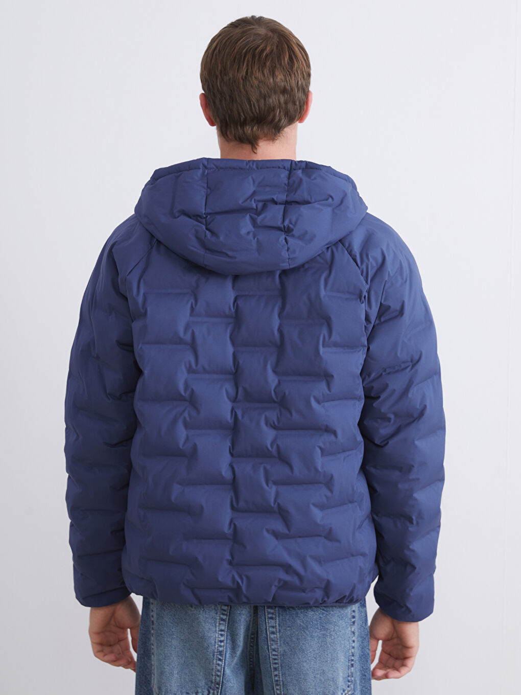 İndigo Slim Fit Kapüşonlu Erkek Şişme Mont-4