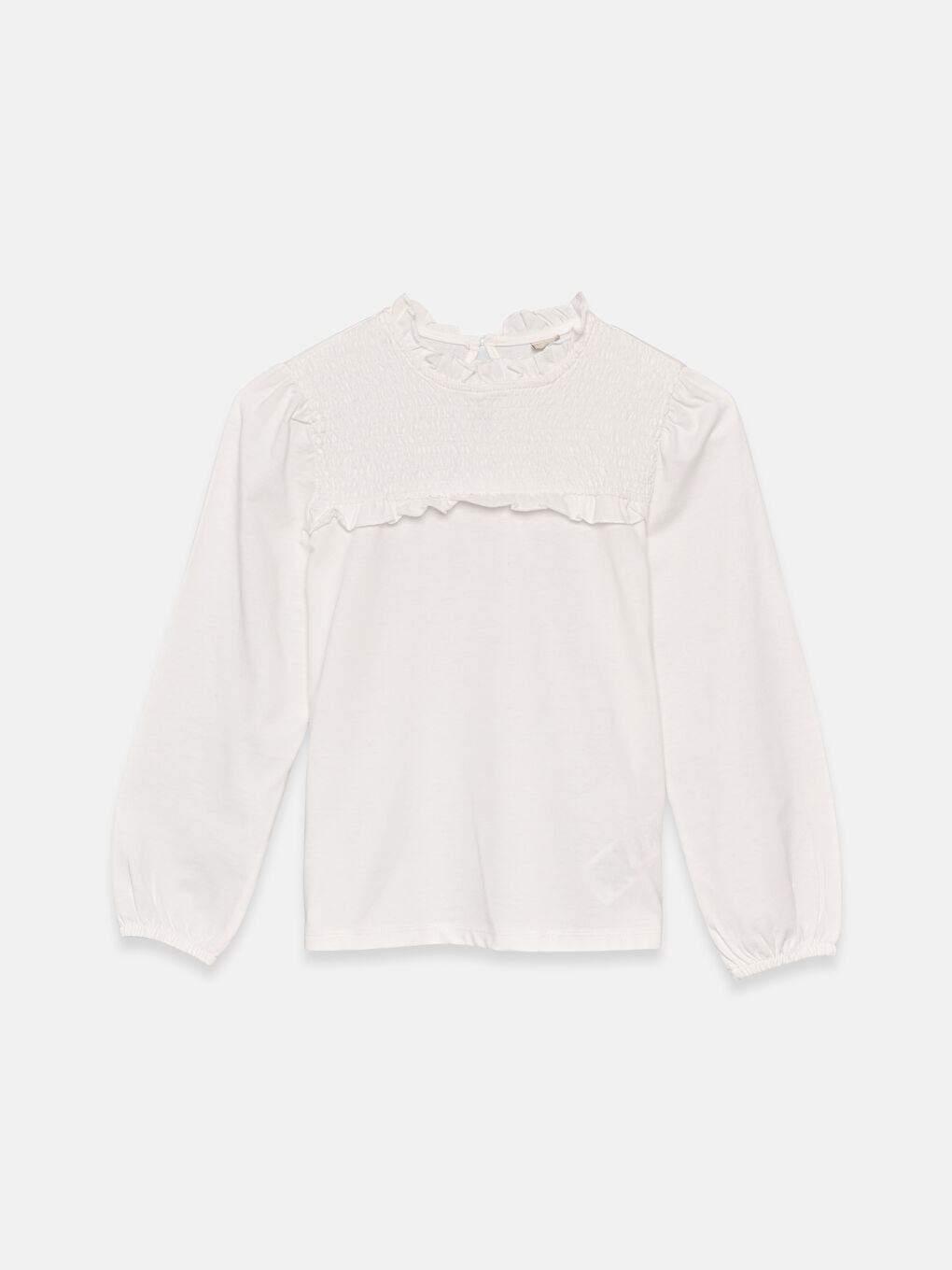 Crew Neck Plaid Long Sleeve Girls' Blouse