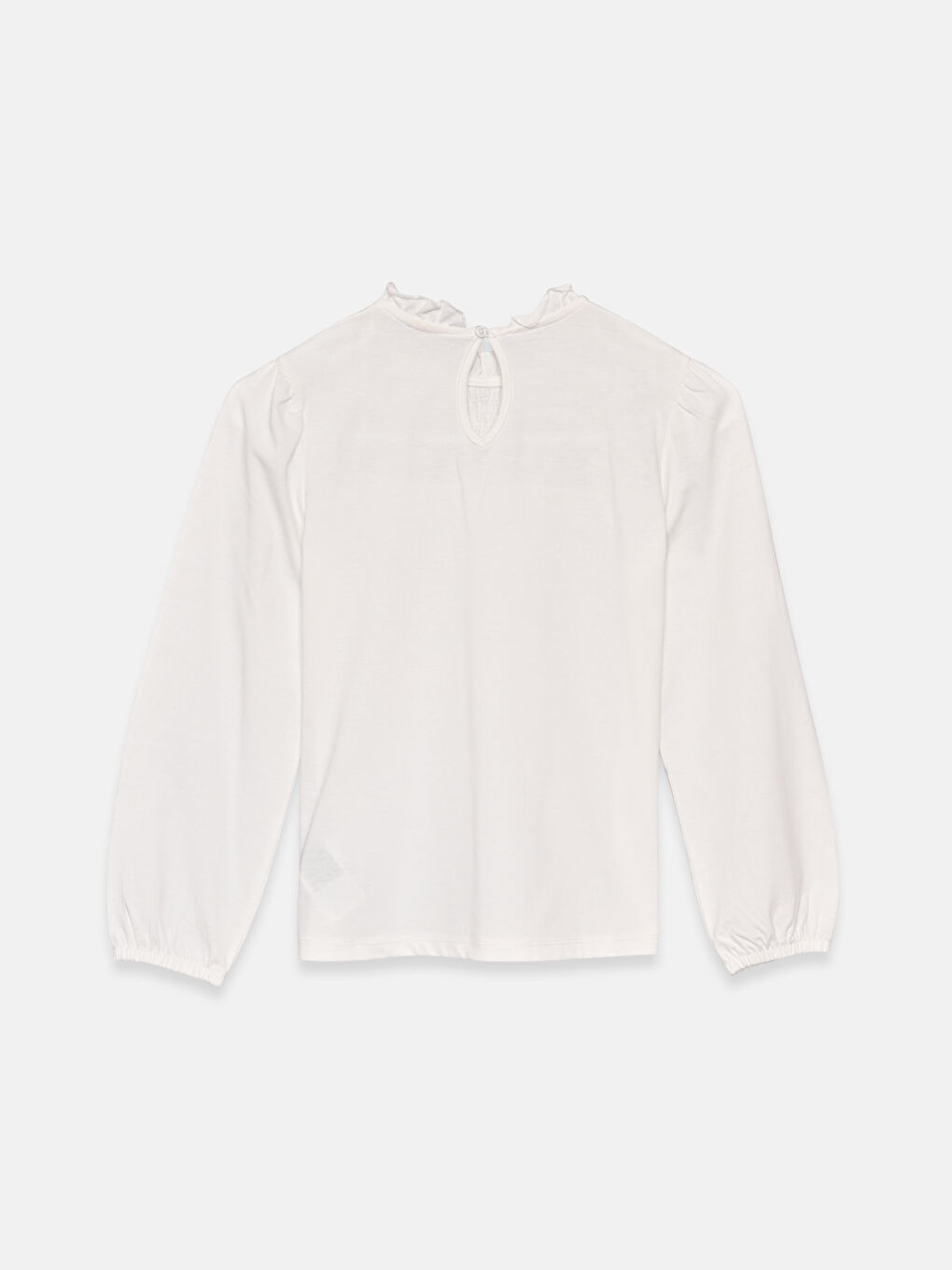 Crew Neck Plaid Long Sleeve Girls' Blouse-1