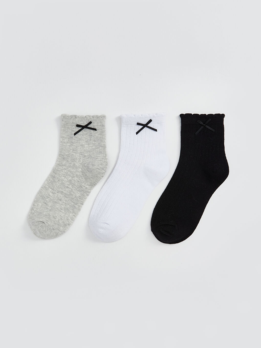 LCW Kids Bow Detailed Girls' Socks 3 Pack -W53441Z4-LAL
