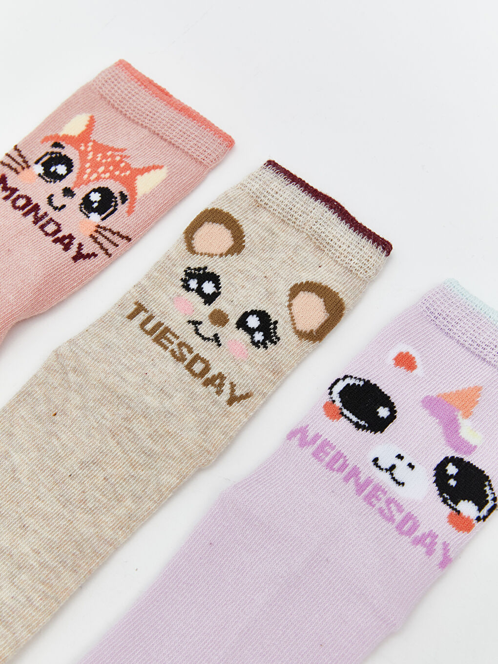 LCW Kids Patterned Girls' Ankle Socks 5 Pack -W53443Z4-FHP