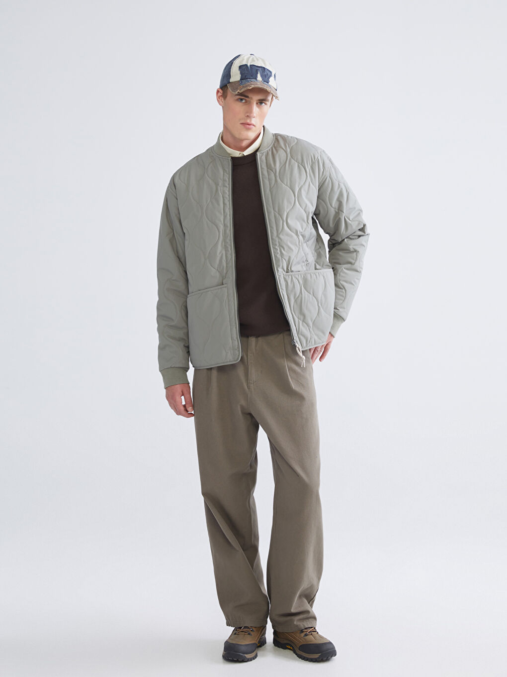 Пальто для чоловіків зі звичайною посадкою та коледжним коміром-1