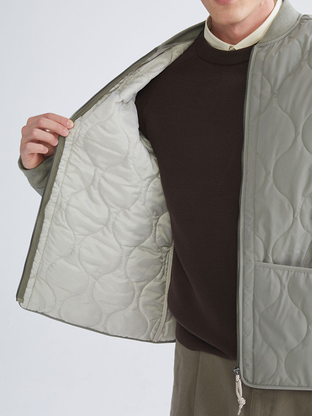 Пальто для чоловіків зі звичайною посадкою та коледжним коміром-2