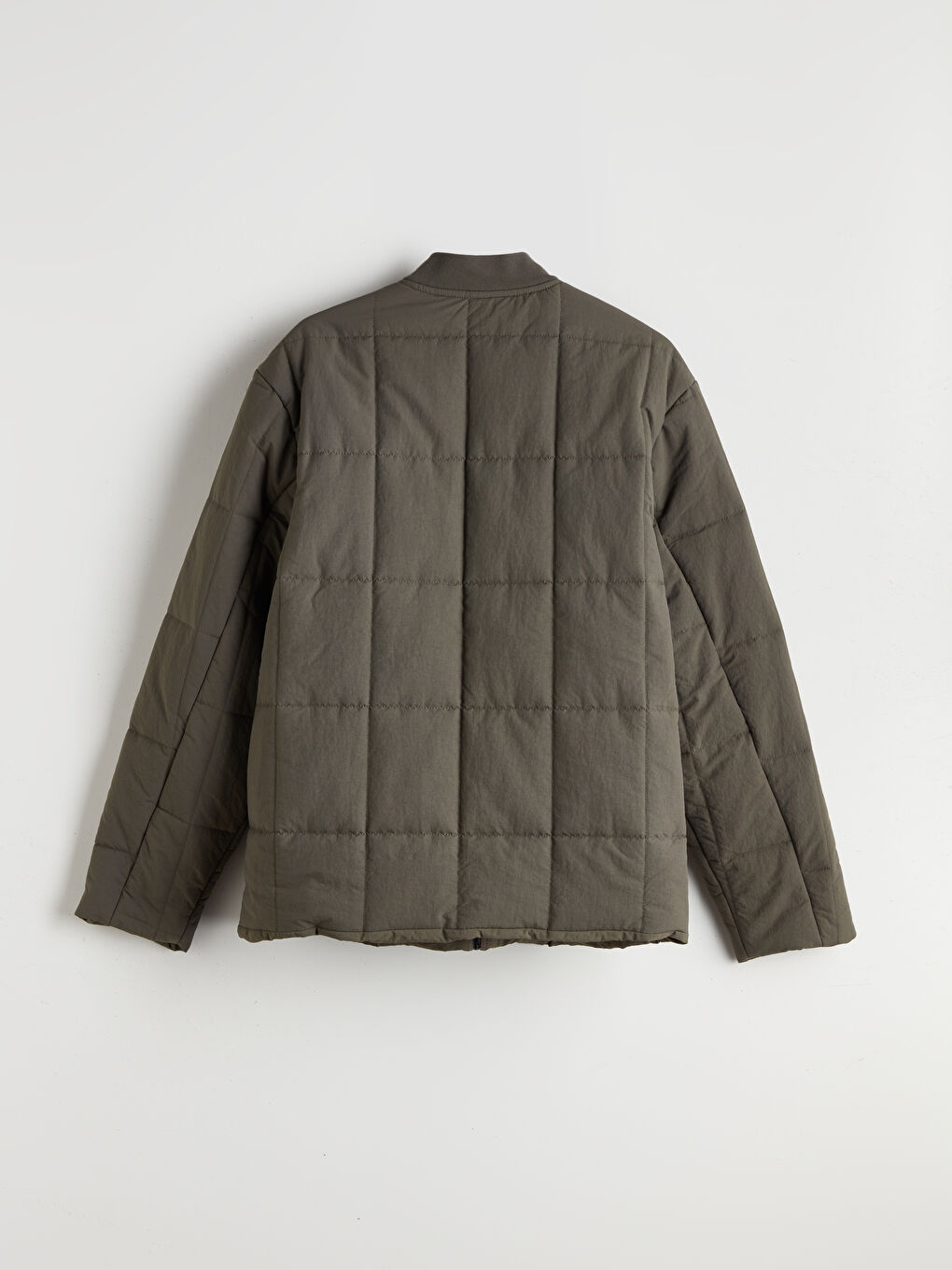 Haki Rahat Kalıp Kolej Yaka Erkek Bomber Mont-6