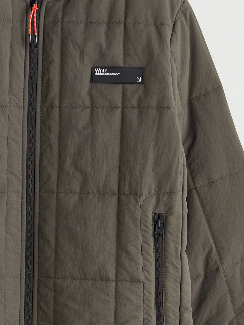 Haki Rahat Kalıp Kolej Yaka Erkek Bomber Mont-7