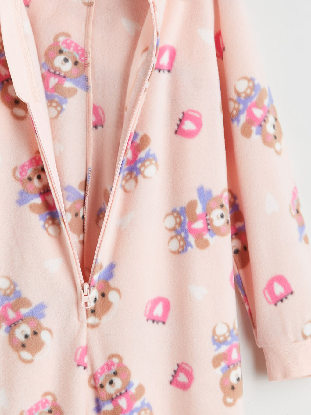 Hooded Patterned Fleece Girl's Sleeping Bag-2