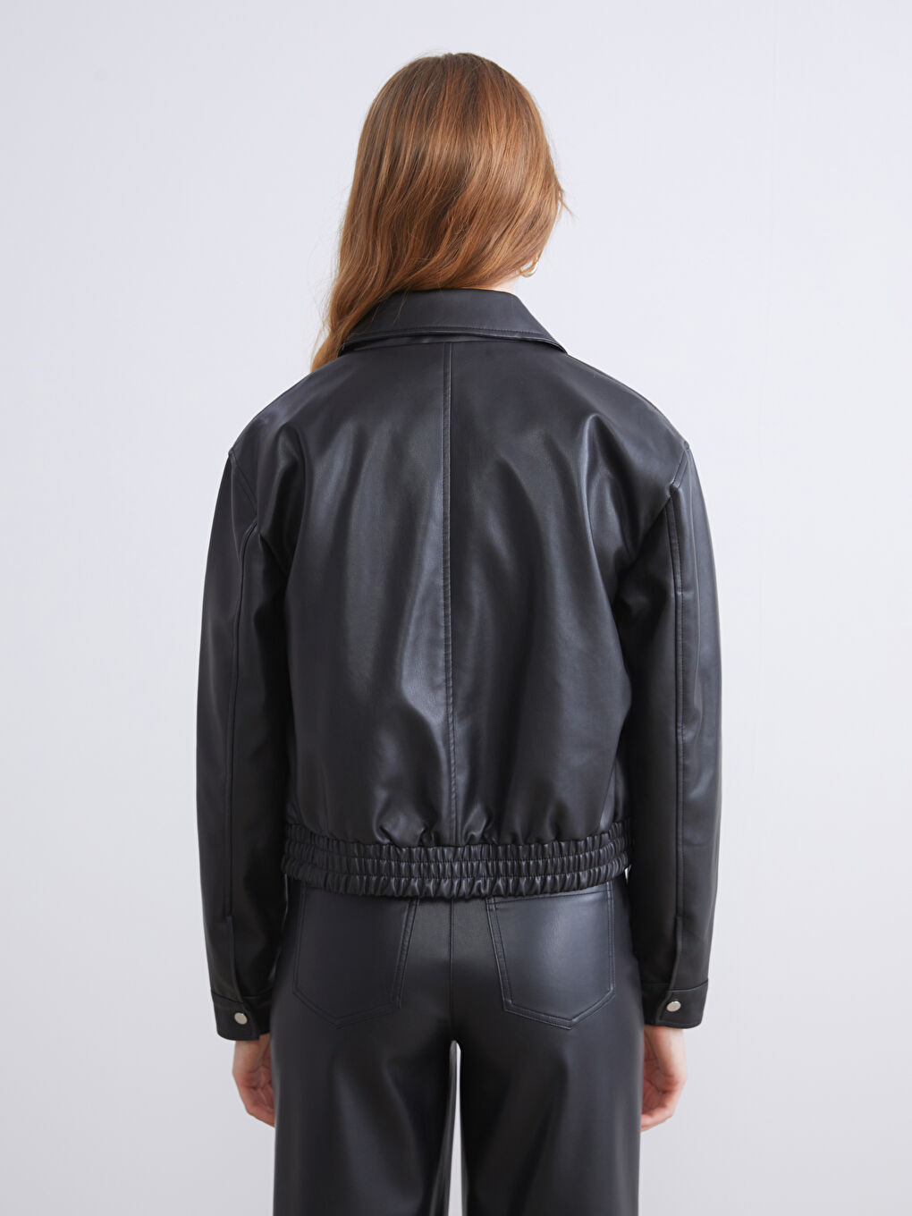 LCWAIKIKI Classic Collared Neck Women's Faux Leather Jacket -W53521Z8-CVL