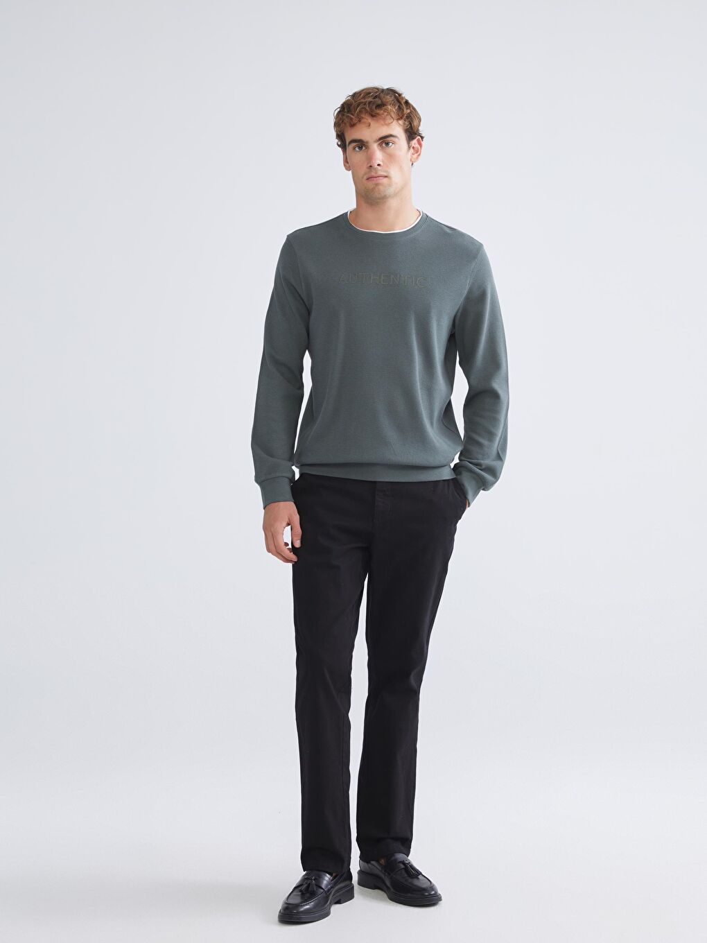 Crew Neck Long Sleeve Printed Men's Sweatshirt-2