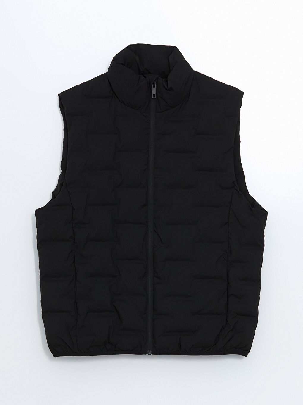 Siyah Standart Kalıp Dik Yaka Erkek Şişme Yelek-5