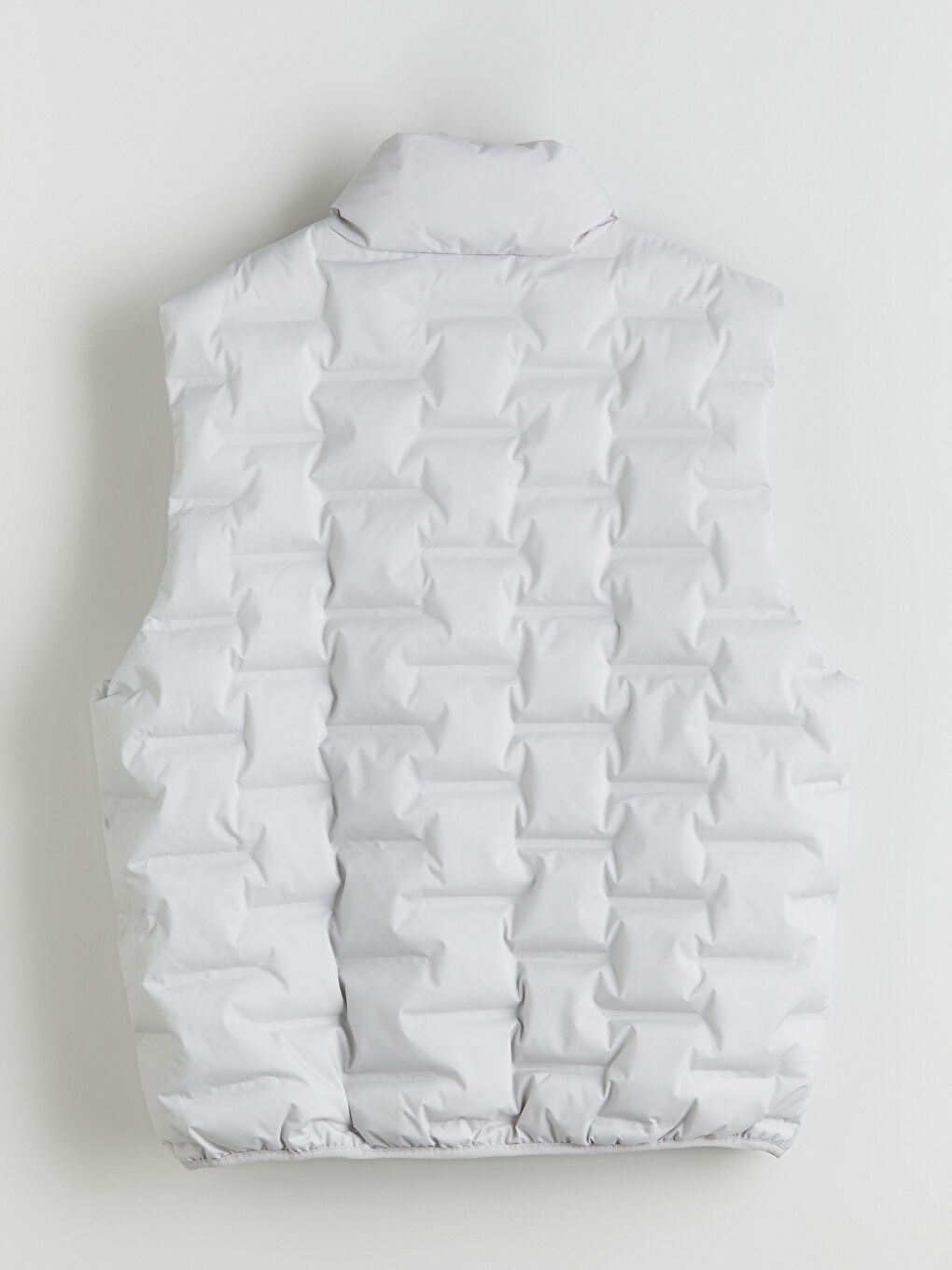 Gri Standart Kalıp Dik Yaka Erkek Şişme Yelek-9