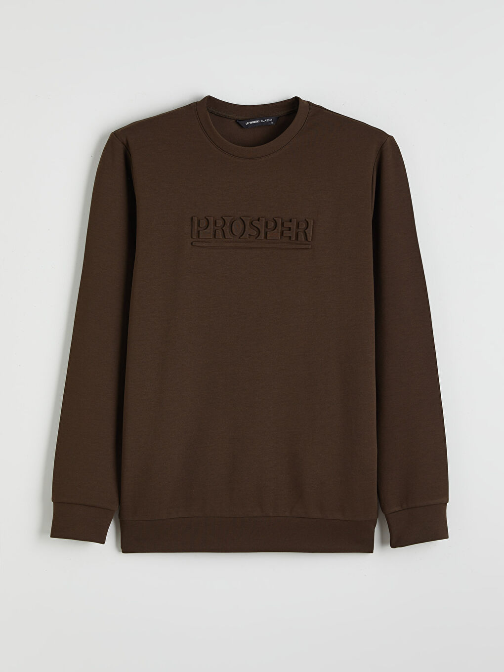 Kahverengi Bisiklet Yaka Baskılı Erkek Sweatshirt-4