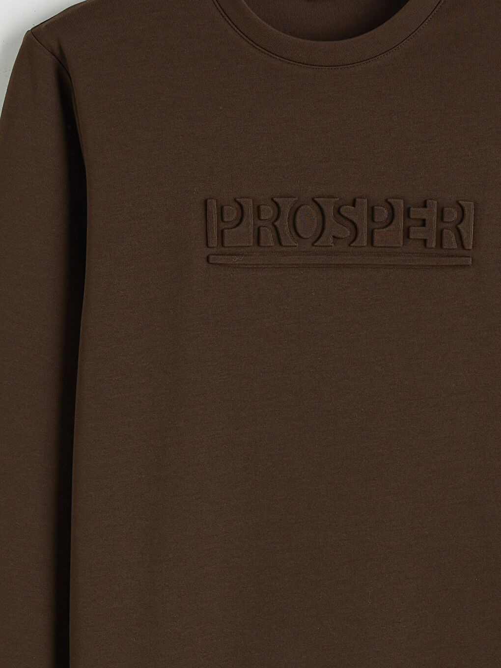 Kahverengi Bisiklet Yaka Baskılı Erkek Sweatshirt-5