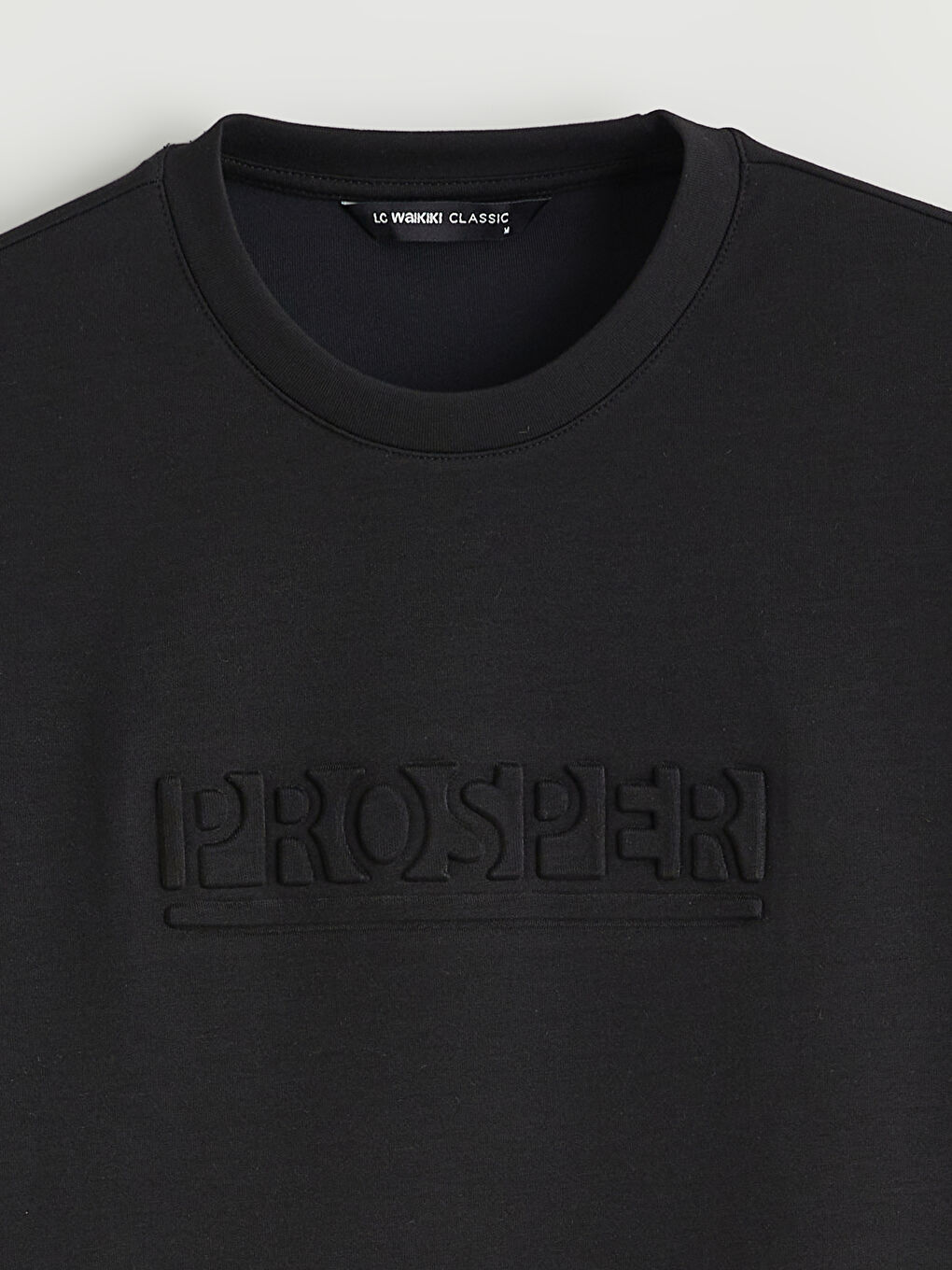 Siyah Bisiklet Yaka Baskılı Erkek Sweatshirt-5