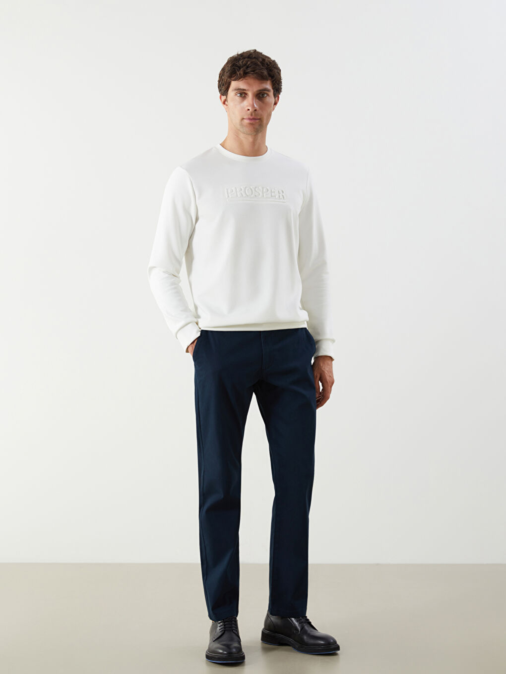 Hanorac Basic Imprimat pentru Bărbați cu Guler Rotund-1