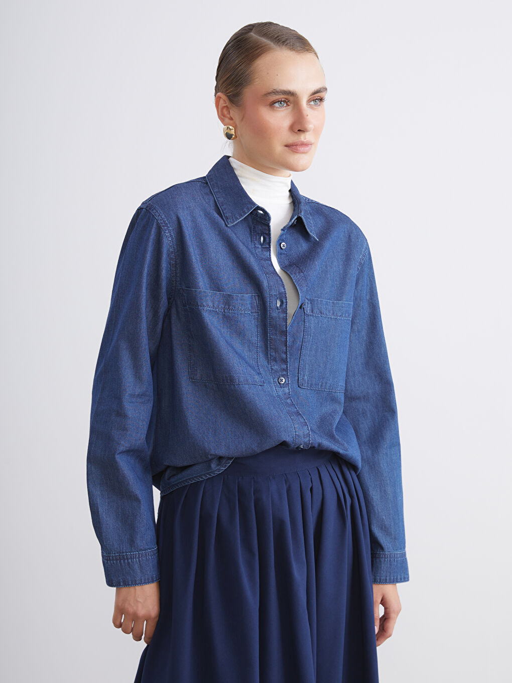 Loose Fit Women's Shirt Tunic