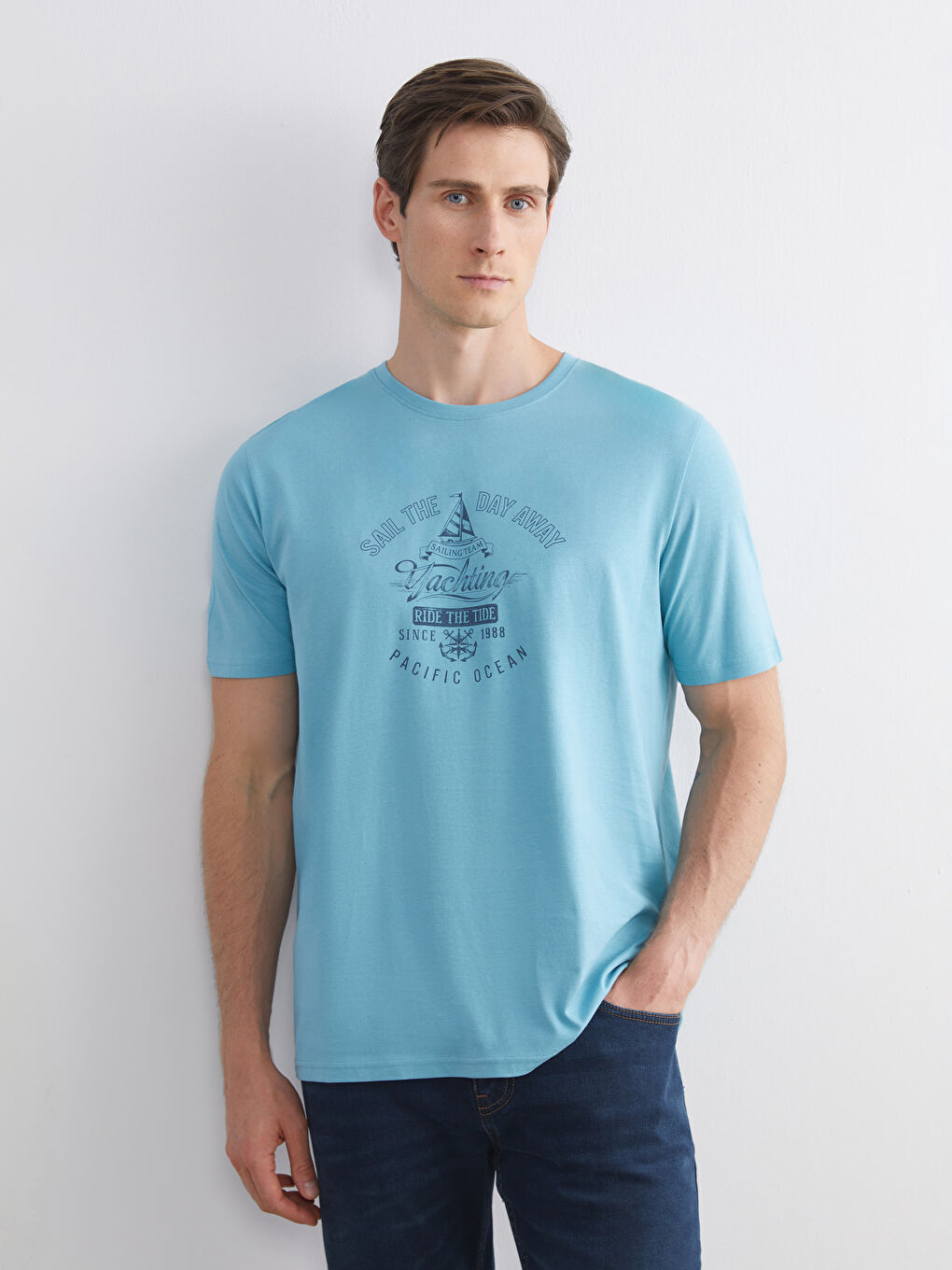Crew Neck Printed Men's T-Shirt