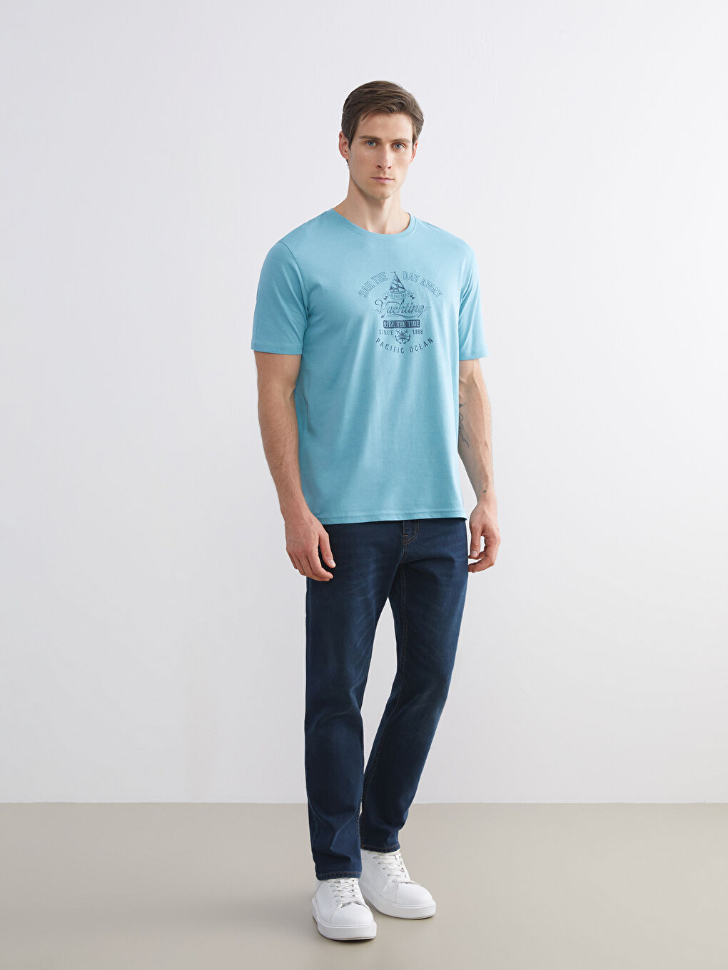 Crew Neck Printed Men's T-Shirt-1