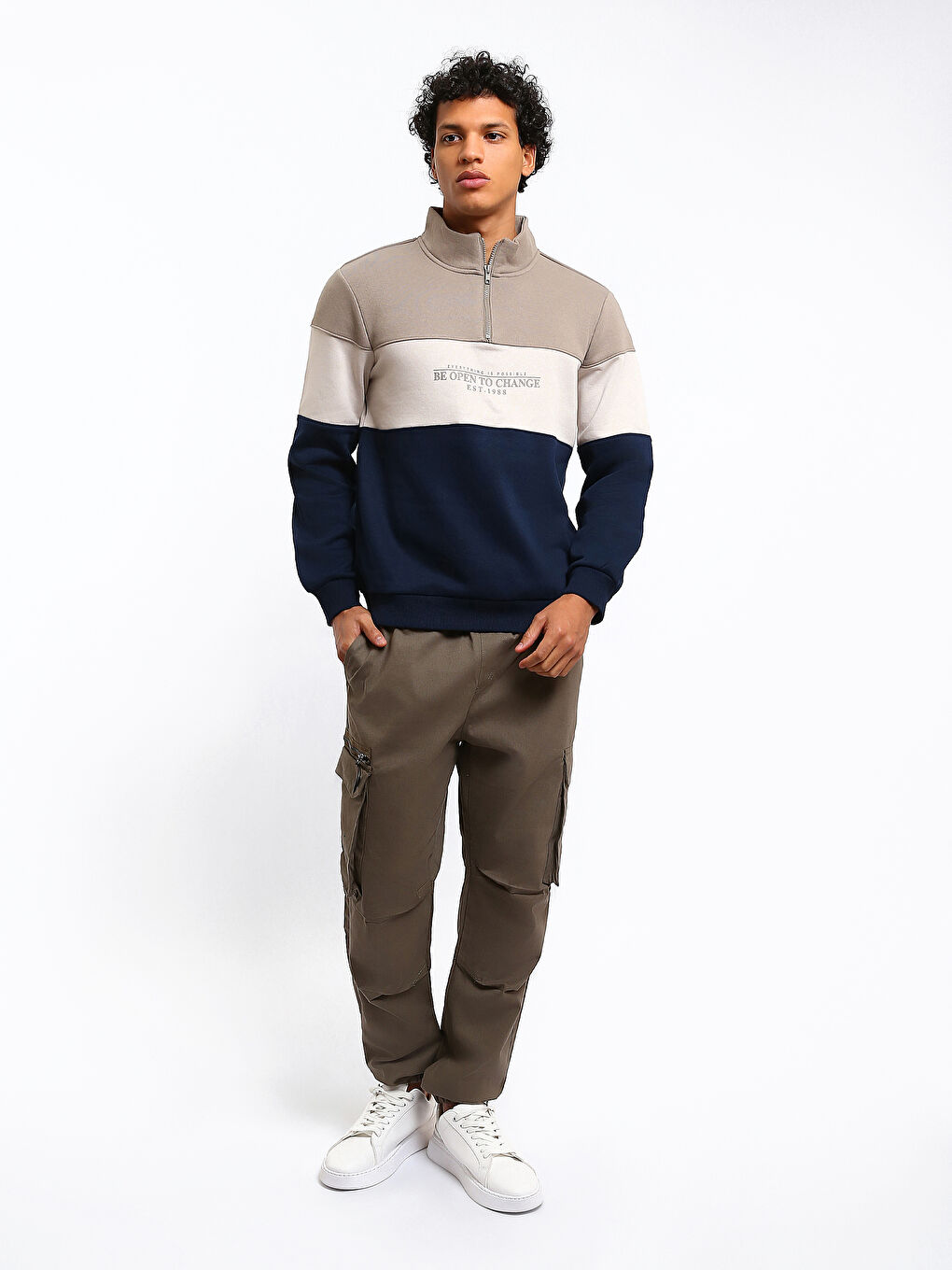 Funnel Neck Men's Sweatshirt-1