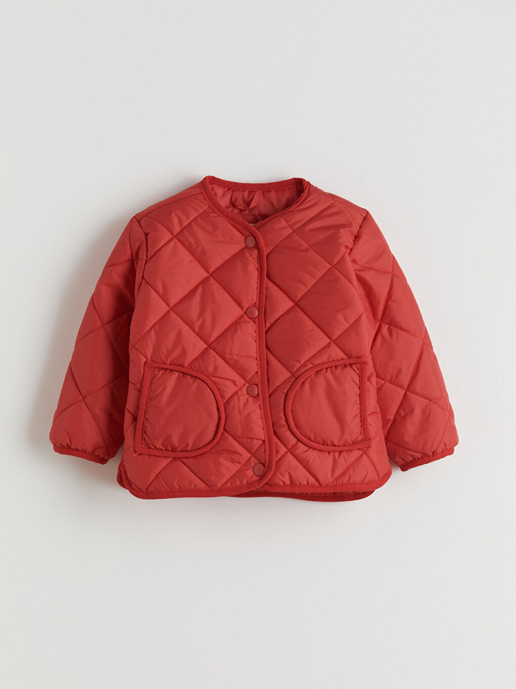 Crew Neck Quilted Girls' Coat