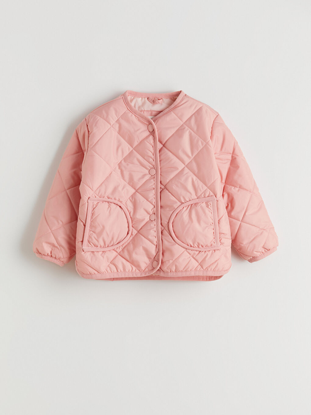 Crew Neck Quilted Girls' Coat-2