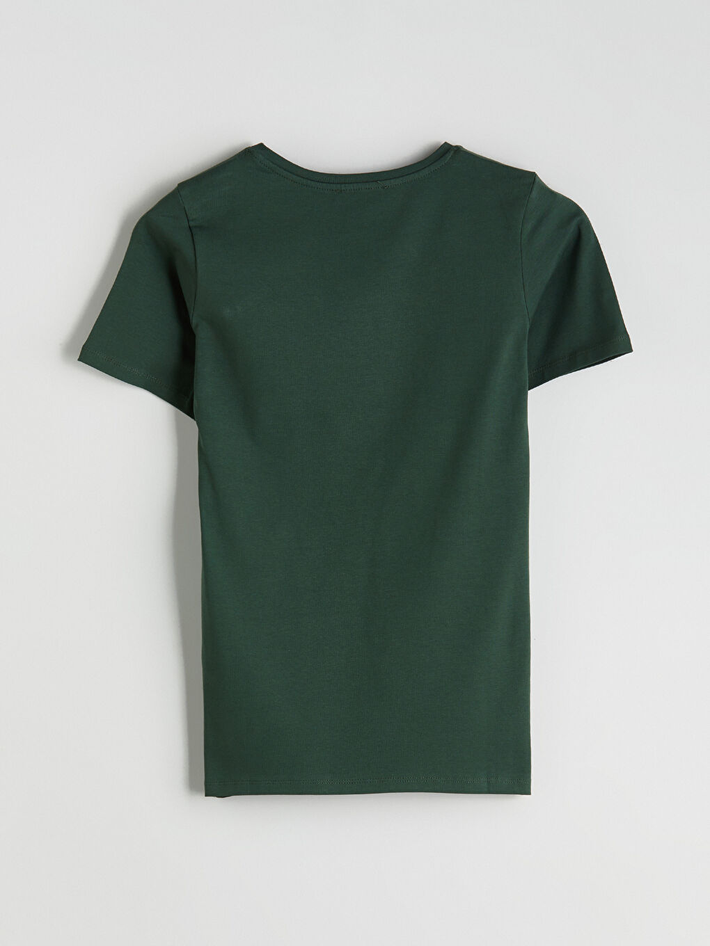 Yeşil Bisiklet Yaka Kadın Tişört-5