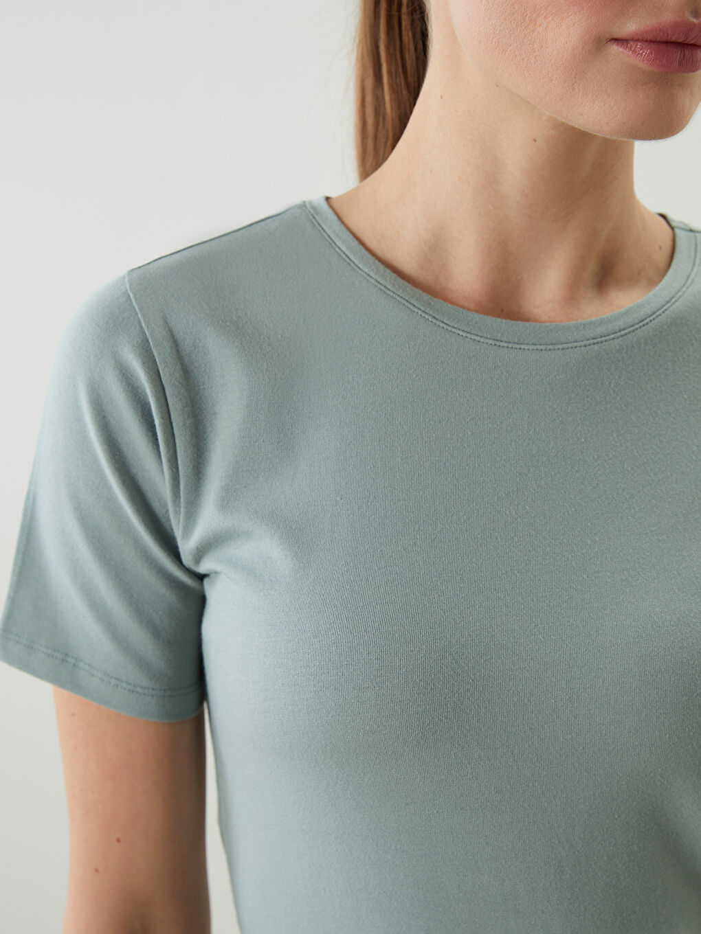 LCWAIKIKI Basic Crew Neck Women's T-Shirt -W53664Z8-GPP