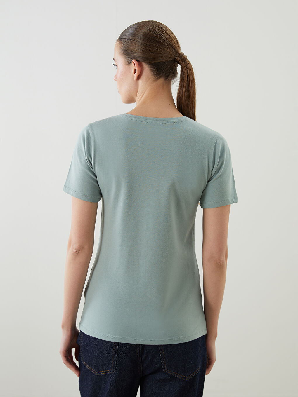 LCWAIKIKI Basic Crew Neck Women's T-Shirt -W53664Z8-GPP