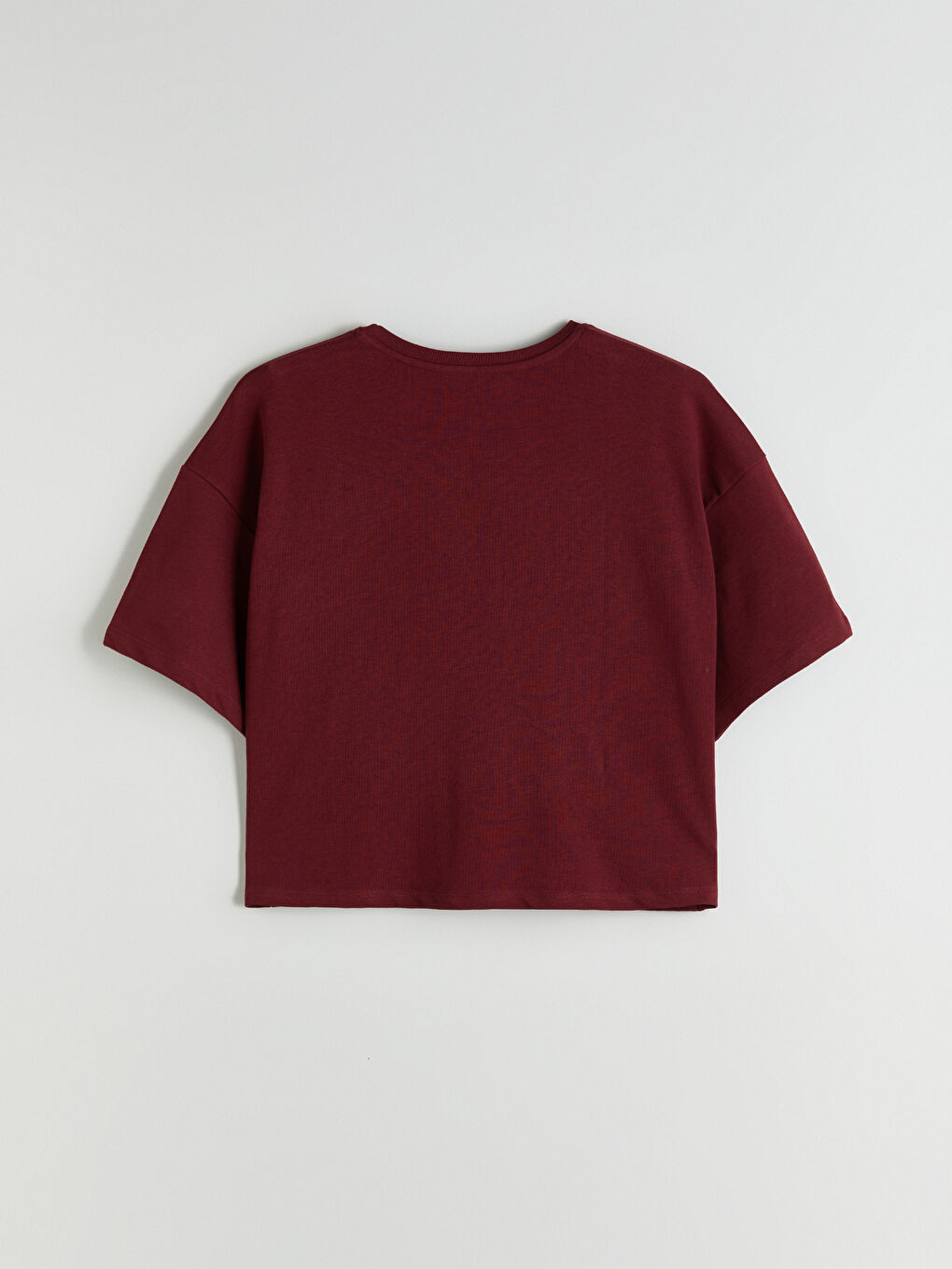 Bordo New York Baskılı Oversize Kadın Pijama Üst-1