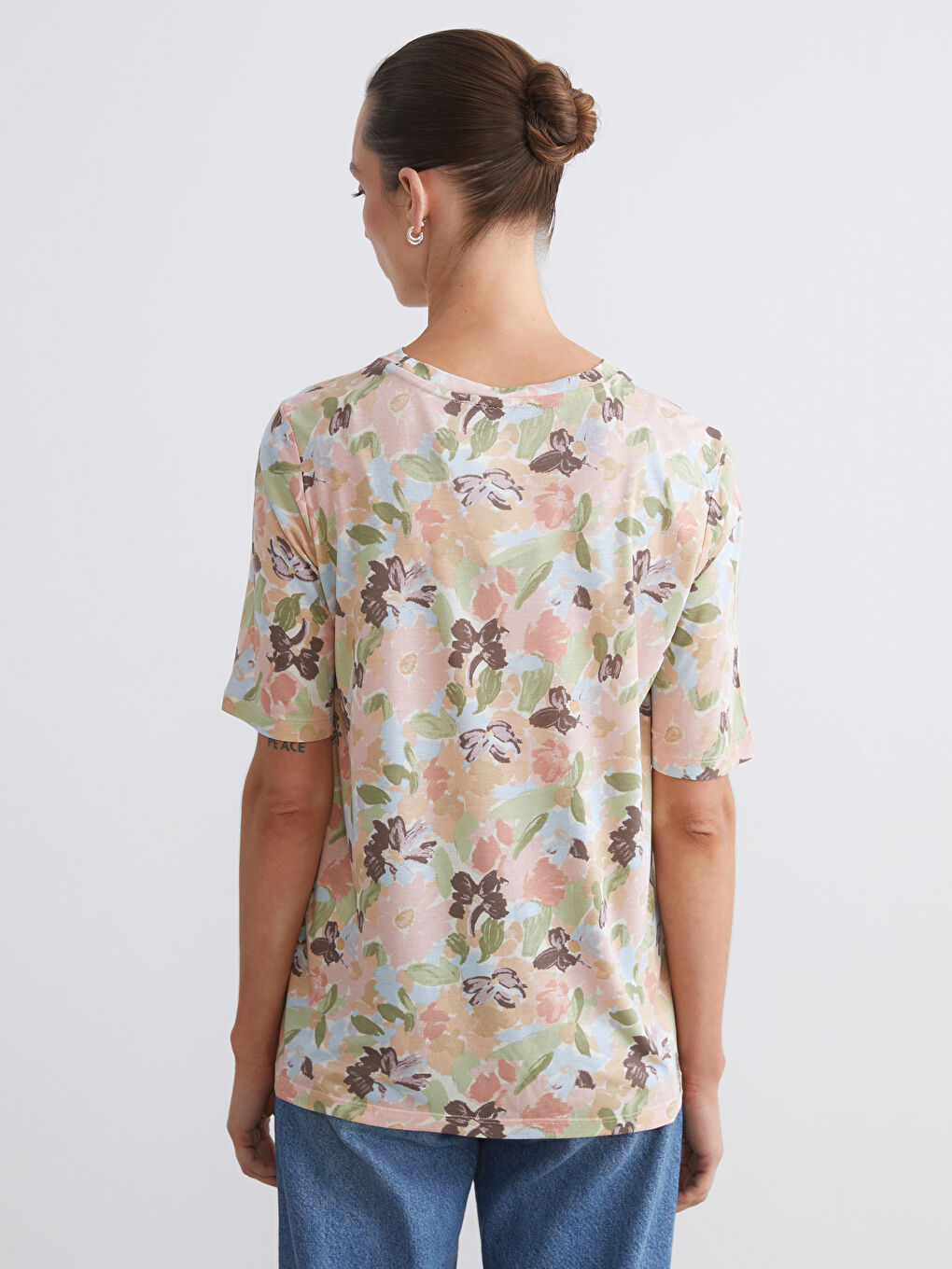 LCWAIKIKI Classic Crew Neck Floral Women's T-Shirt -W53681Z8-F9C