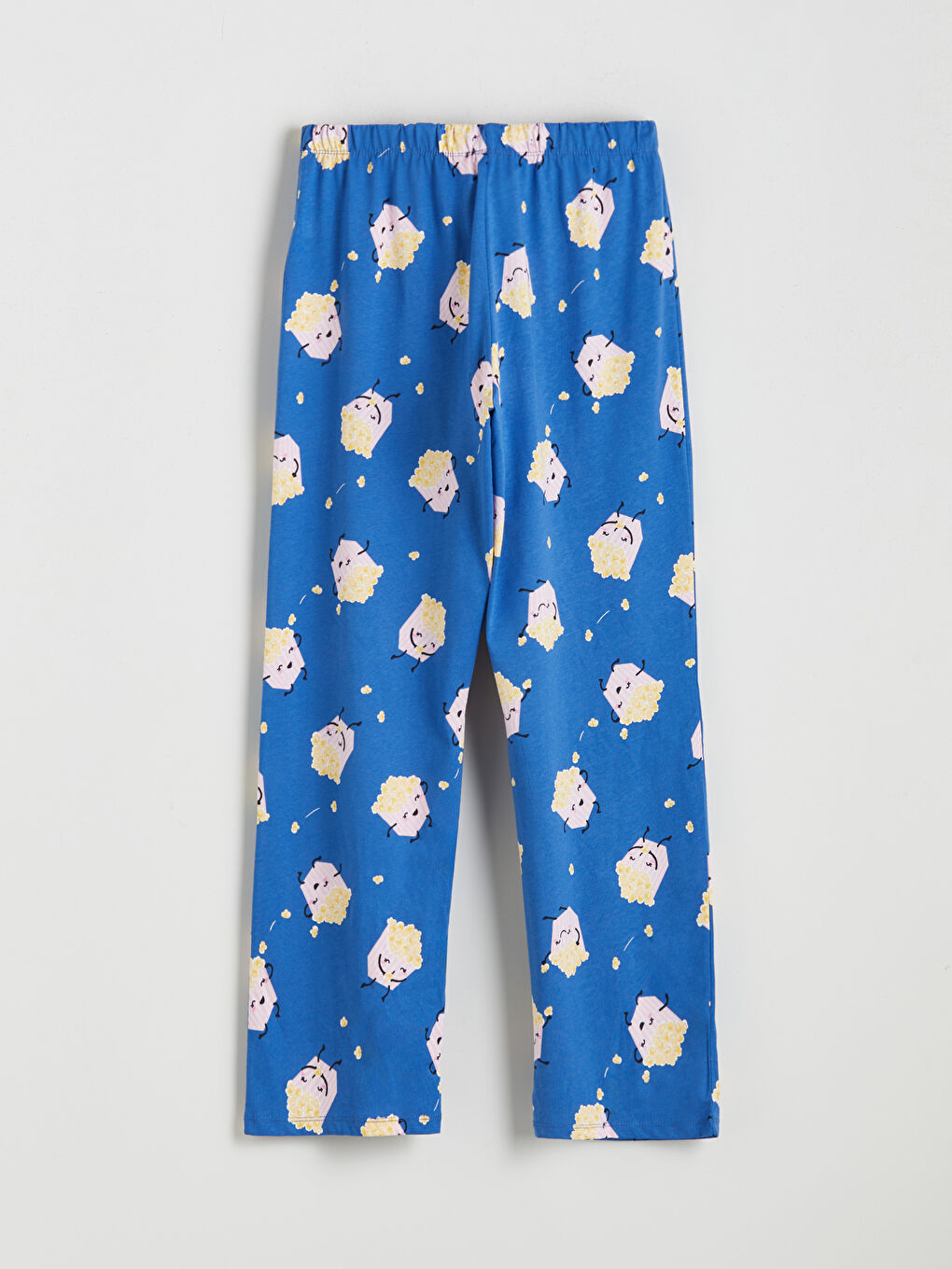 Mavi Beli Lastikli Desenli Kadın Pijama Altı-1