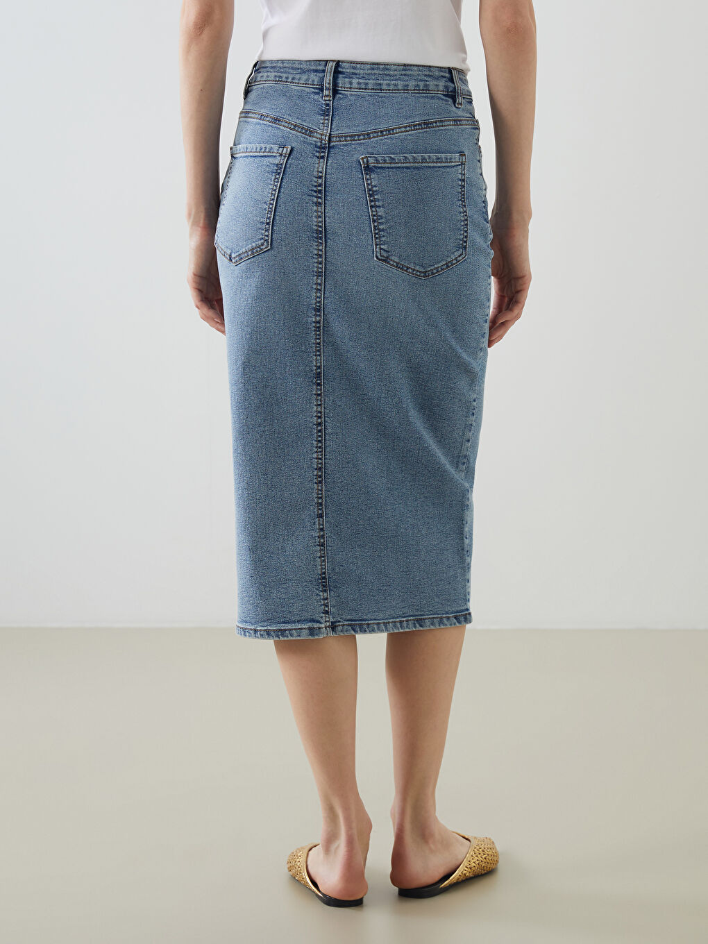 LCWAIKIKI Classic Slim Fit Denim Skirt -W53696Z8-563