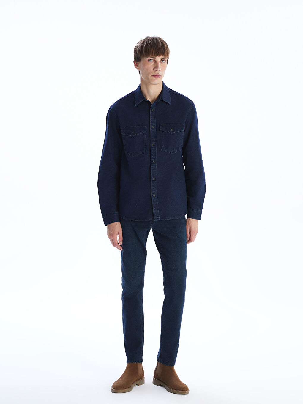 LCW Jeans Regular Fit Long Sleeve Men's Denim Shirt -W53721Z8-309