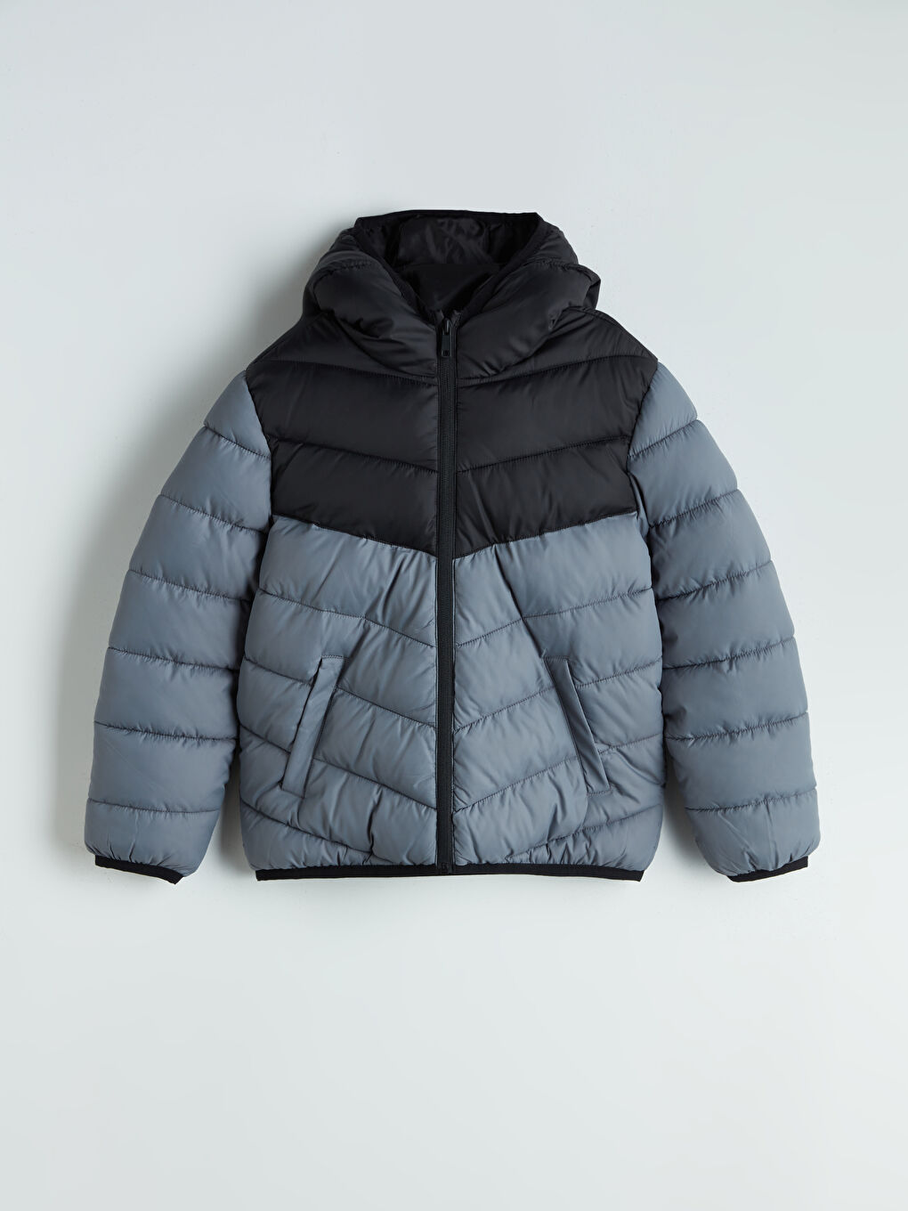 LCW Kids Hooded Boys' Puffer Coat -W53723Z4-GYS
