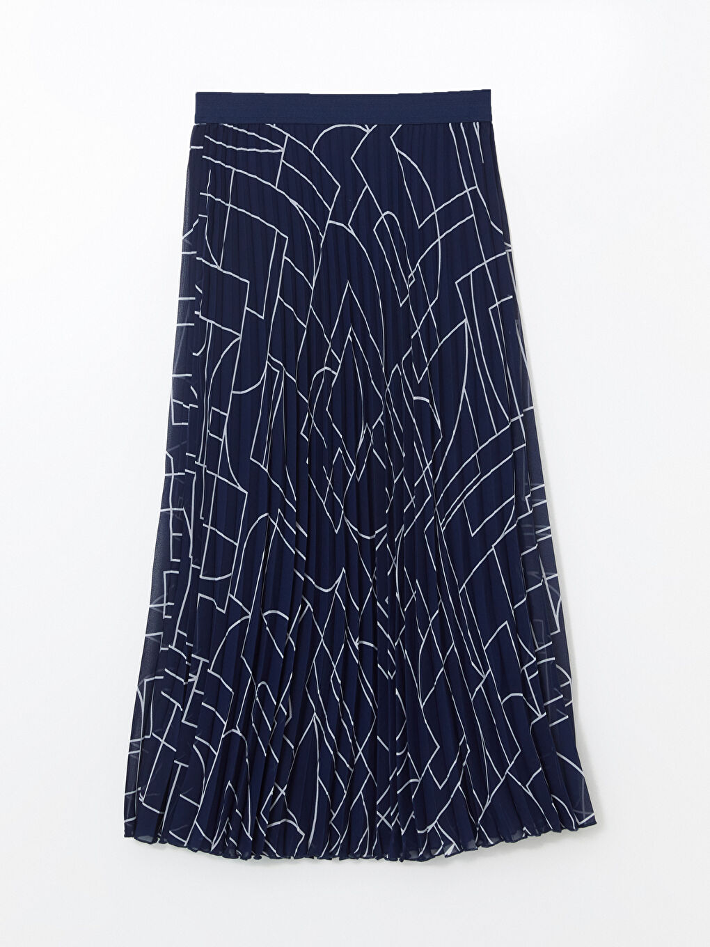 LCWAIKIKI Classic Elasticated Waist Patterned Chiffon Pleated Skirt -W53725Z8-LSJ