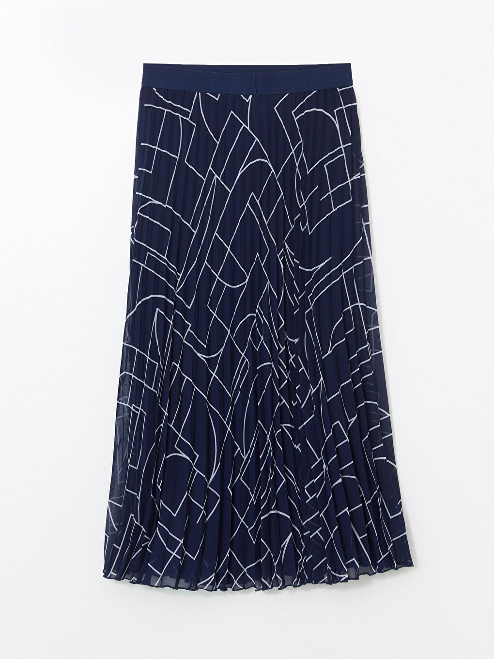 LCWAIKIKI Classic Elasticated Waist Patterned Chiffon Pleated Skirt -W53725Z8-LSJ