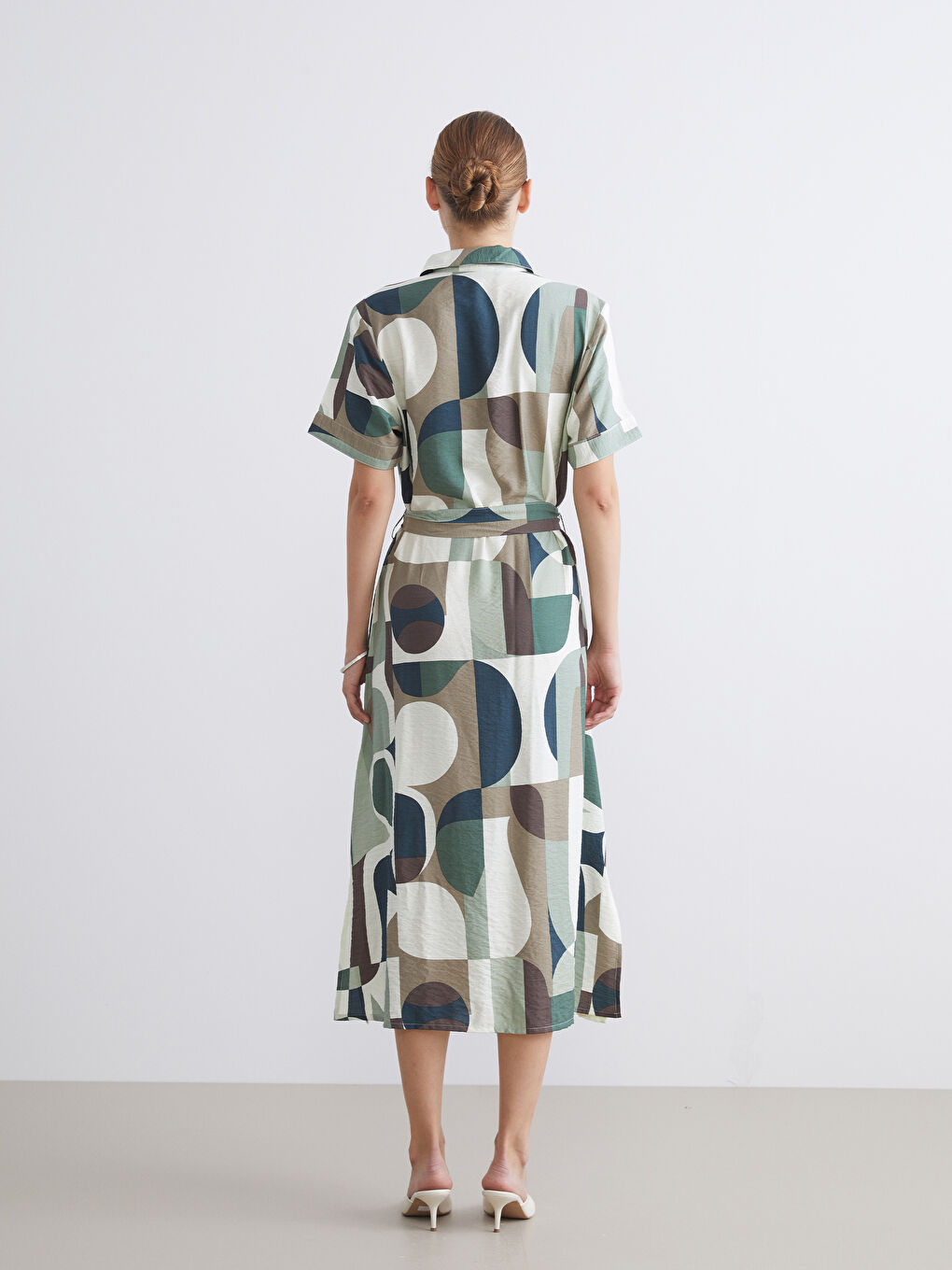 LCWAIKIKI Classic Patterned Shirt Dress -W53728Z8-F9C