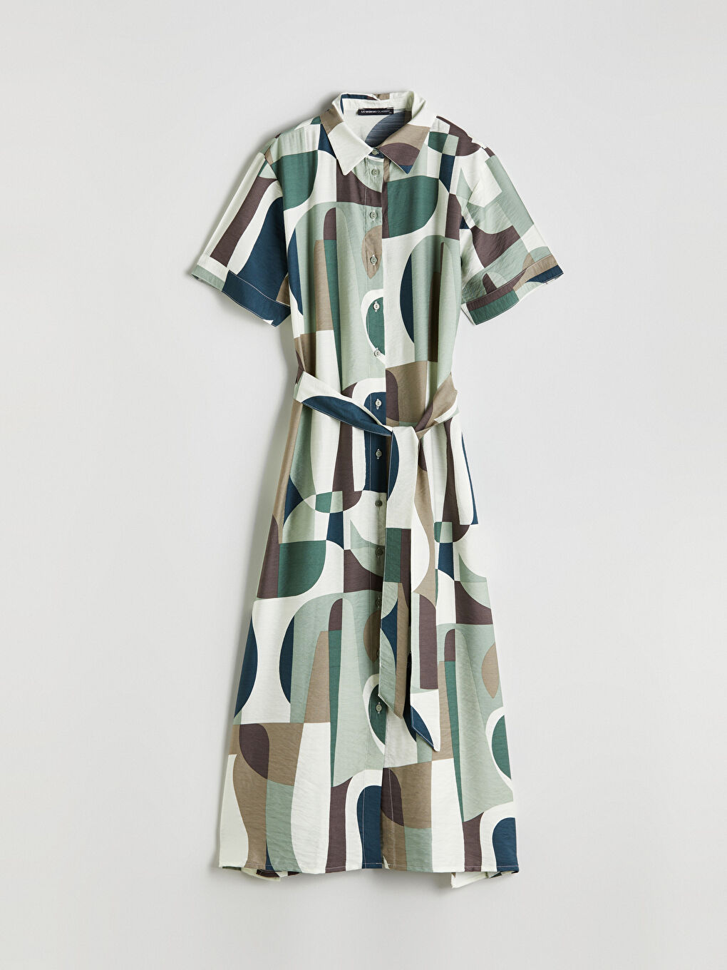 LCWAIKIKI Classic Patterned Shirt Dress -W53728Z8-F9C