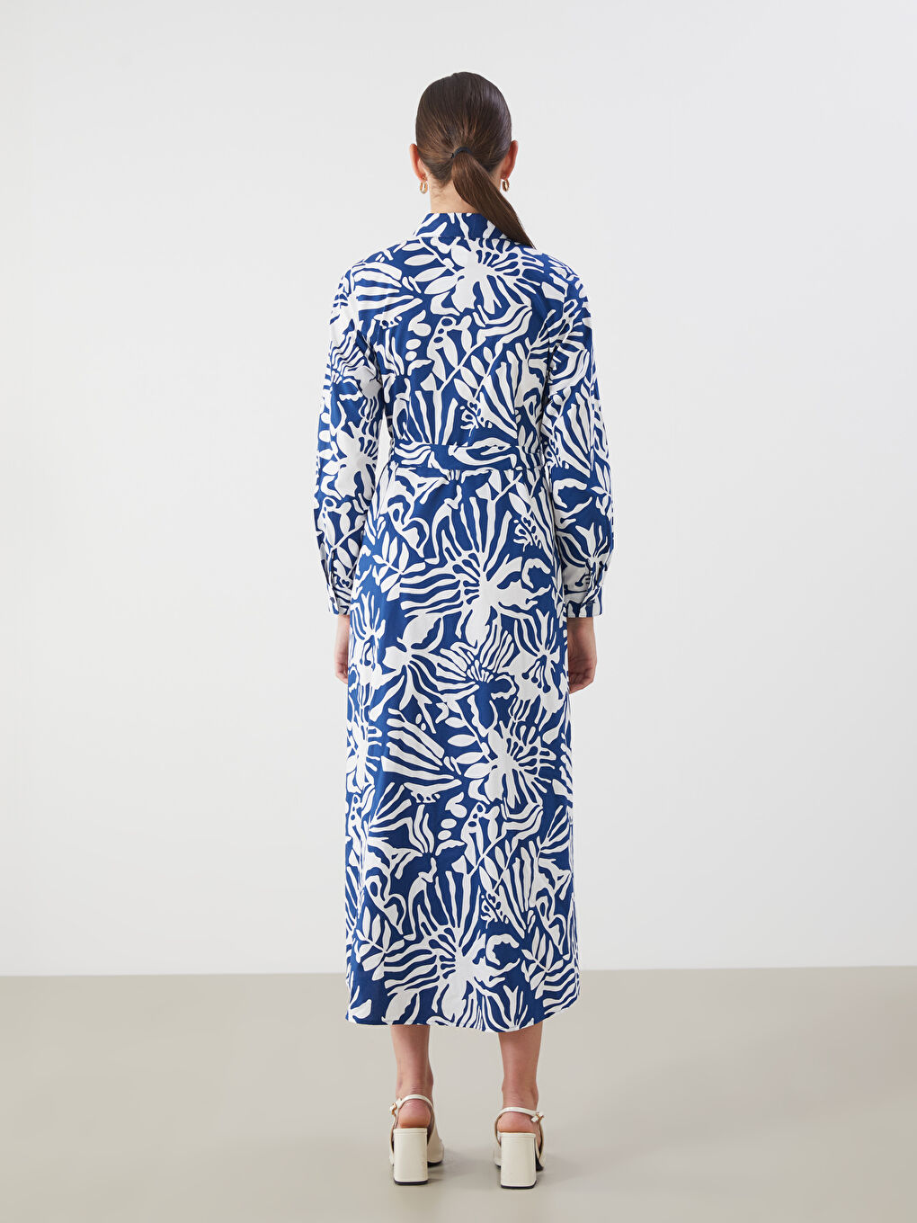 LCWAIKIKI Classic Patterned Poplin Shirt Dress -W53738Z8-LQQ