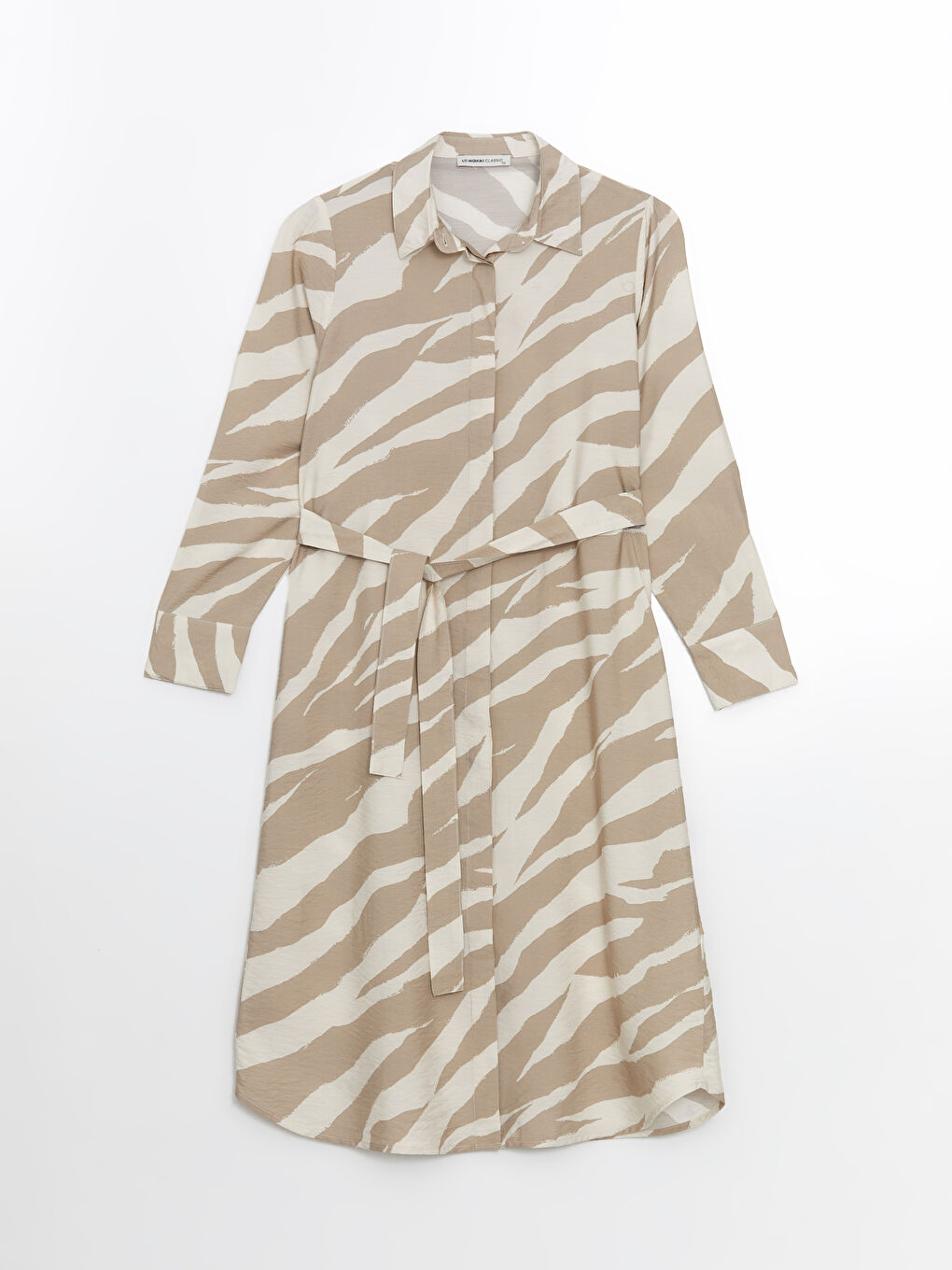 LCWAIKIKI Classic Figured Waistband Shirt Dress -W53739Z8-LRA
