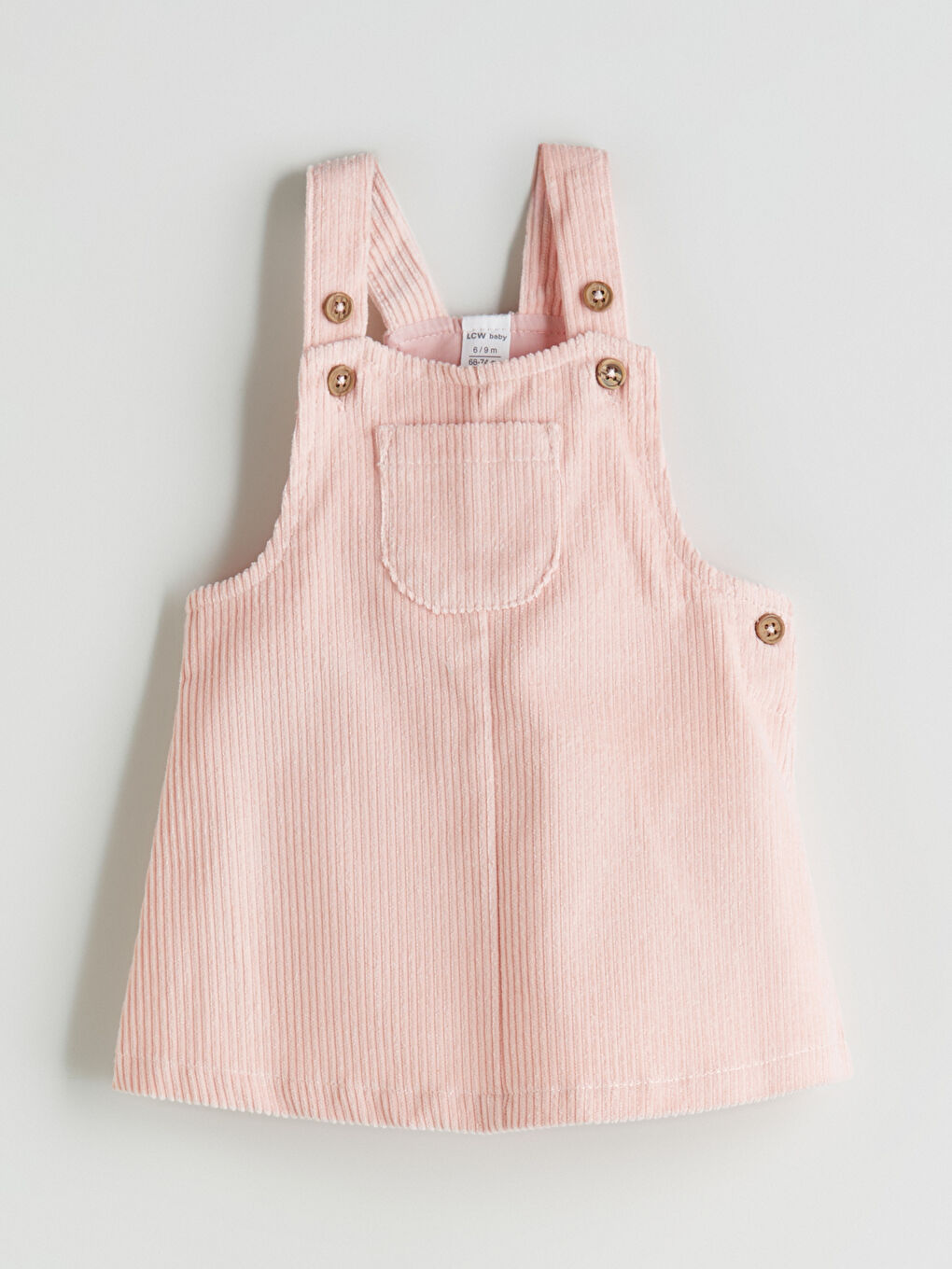 Pembe Askılı Kare Yaka Kız Bebek Salopet