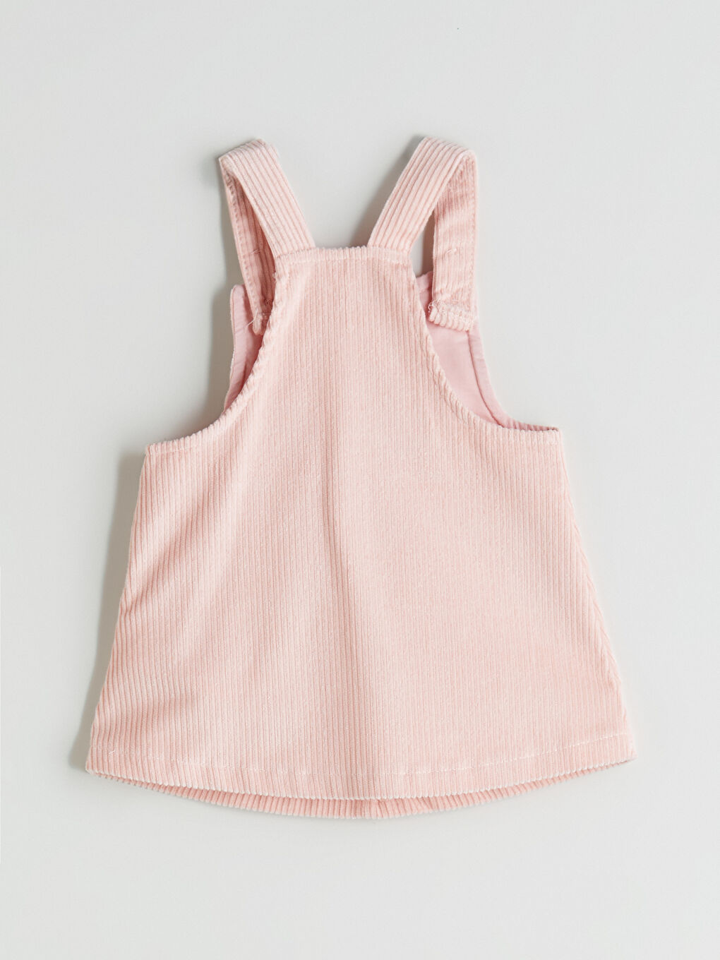 Pembe Askılı Kare Yaka Kız Bebek Salopet-1