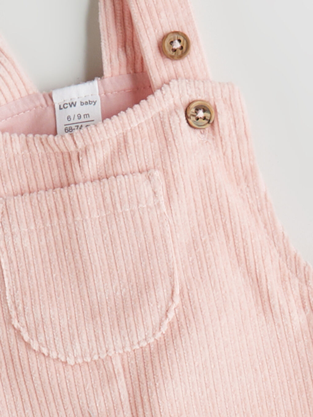 Pembe Askılı Kare Yaka Kız Bebek Salopet-2