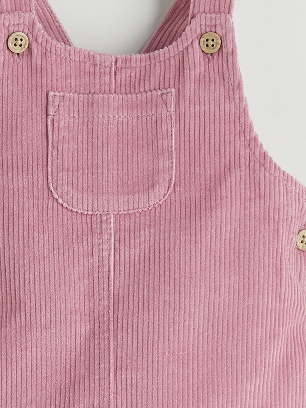 Pembe Askılı Kare Yaka Kız Bebek Salopet-1