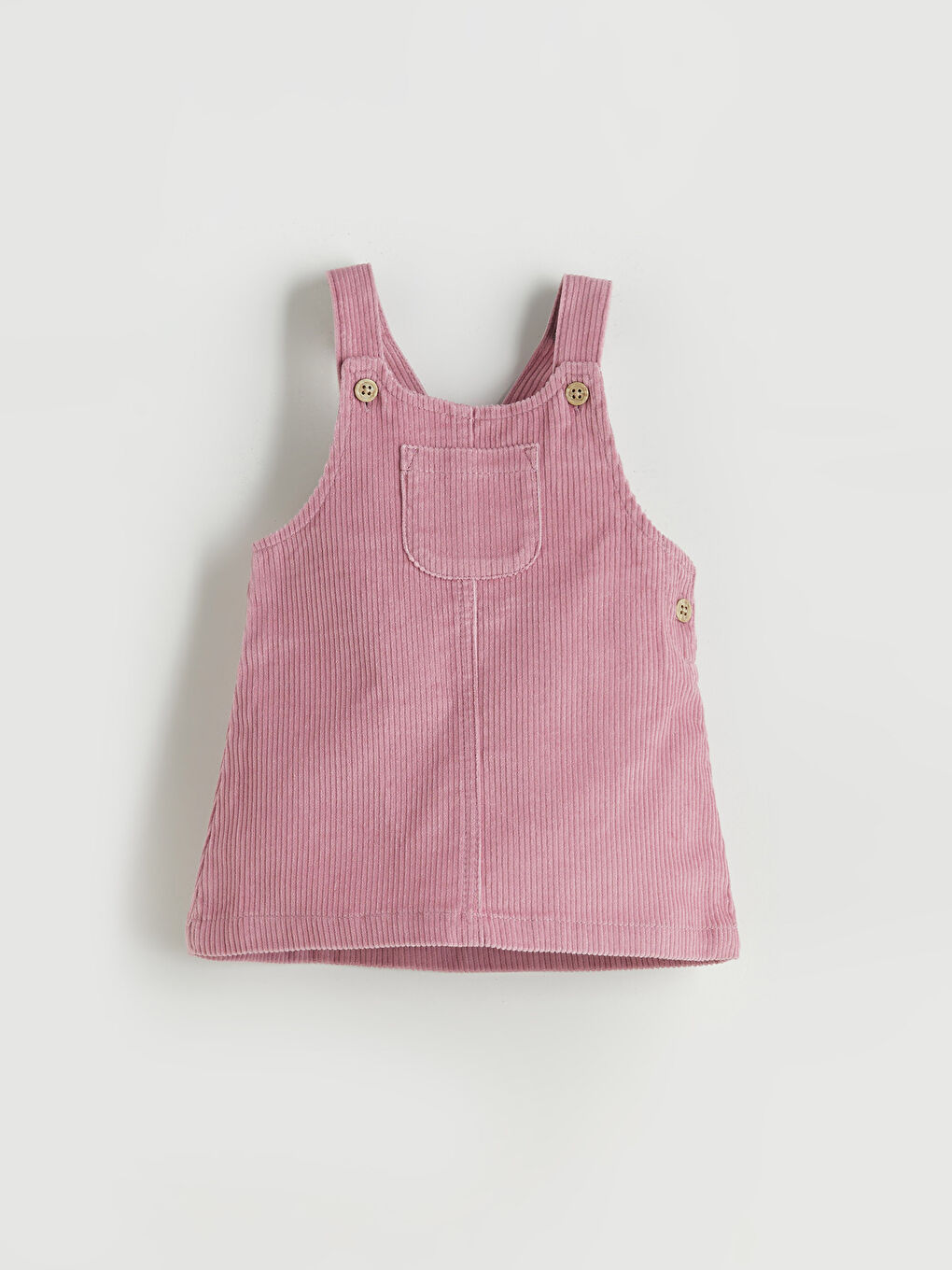 Pembe Askılı Kare Yaka Kız Bebek Salopet